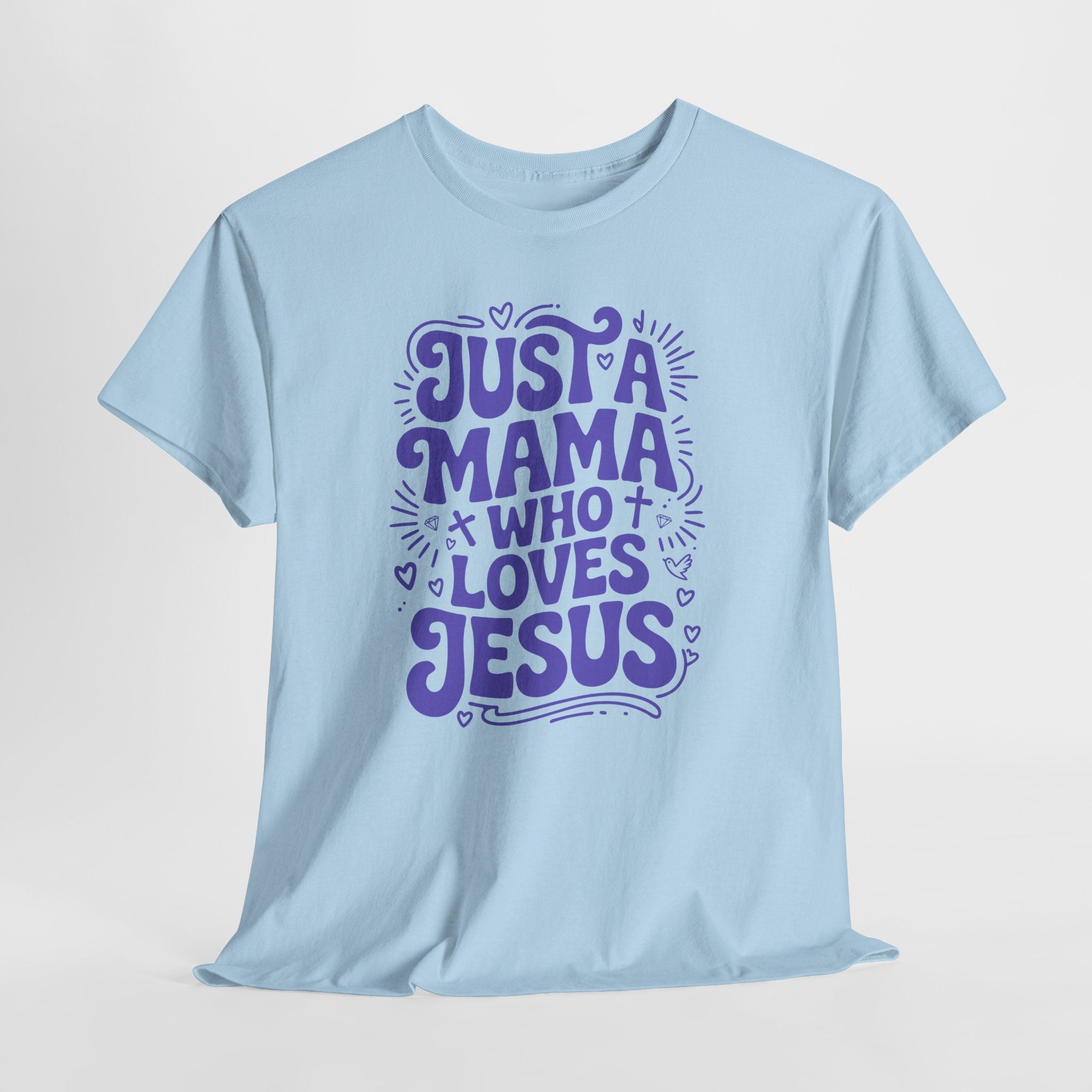 Mama Who Loves Jesus T-Shirt — Bright Green Bubbly Faith Unisex Cotton Tee