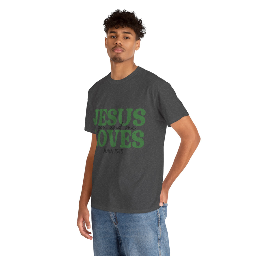 Jesus Loves Vintage Tee — Green Retro Christian Unisex Cotton T-Shirt