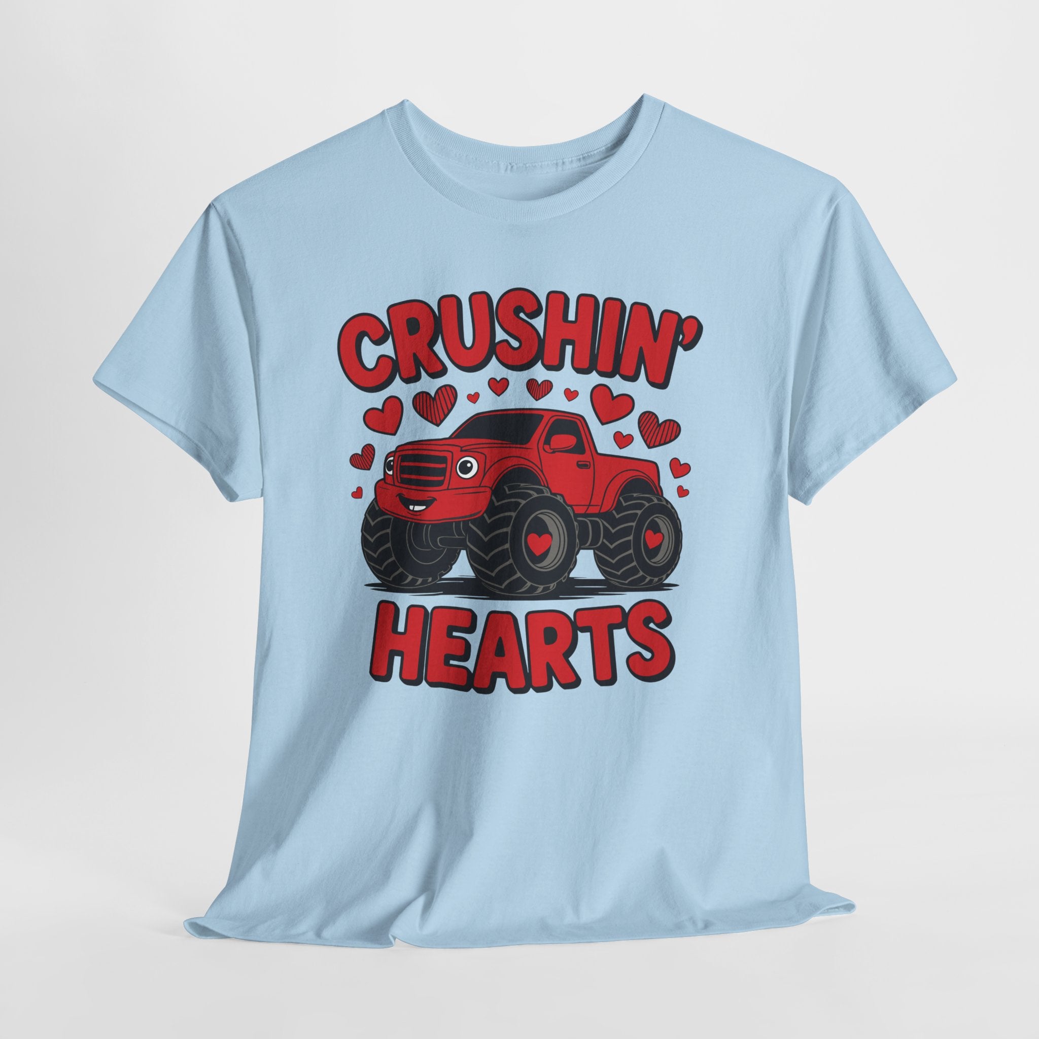 Crushin’ Hearts Valentine Monster Truck Unisex Cotton Tee