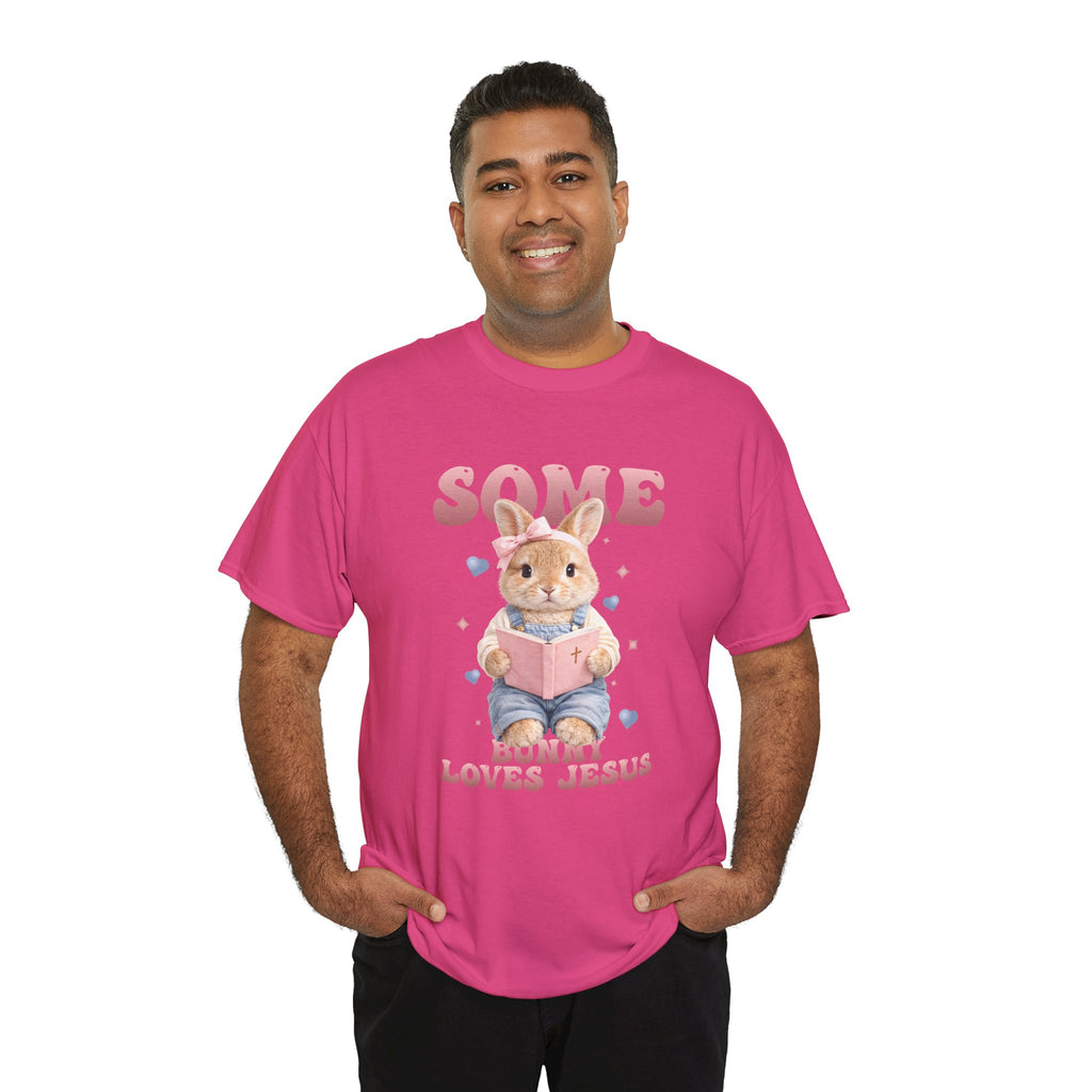 Some Bunny Loves Jesus Bunny Bible Unisex Cotton Tee