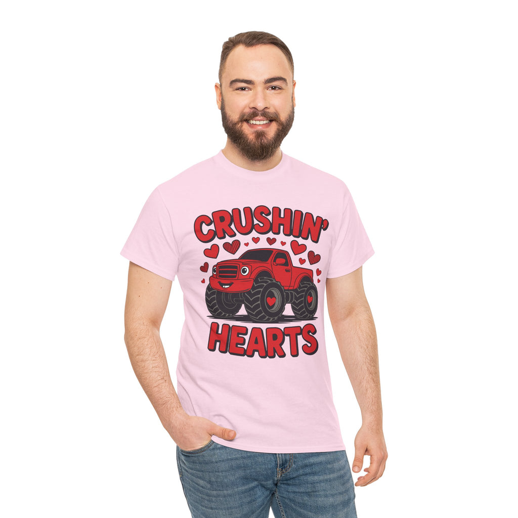 Crushin’ Hearts Valentine Monster Truck Unisex Cotton Tee
