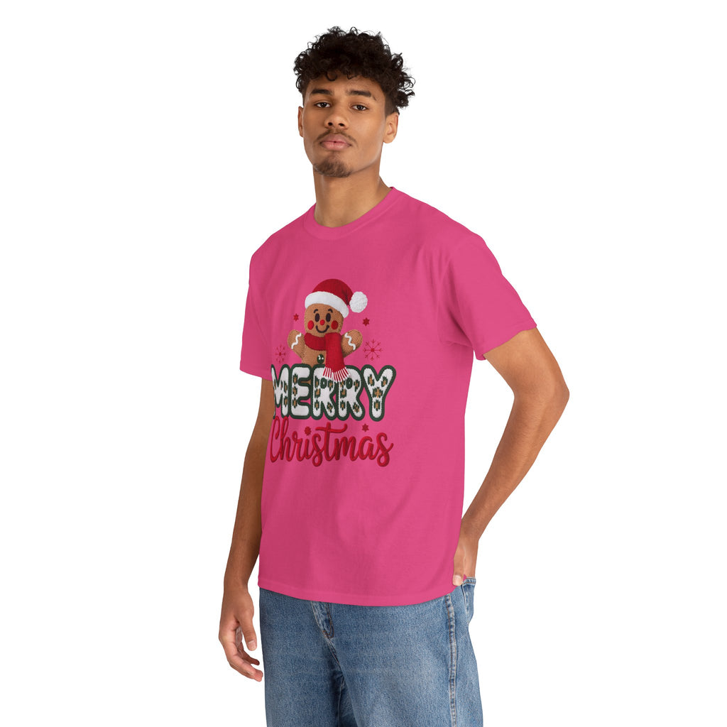 Gingerbread Santa 'Merry Christmas' Unisex Cotton Tee T-Shirt