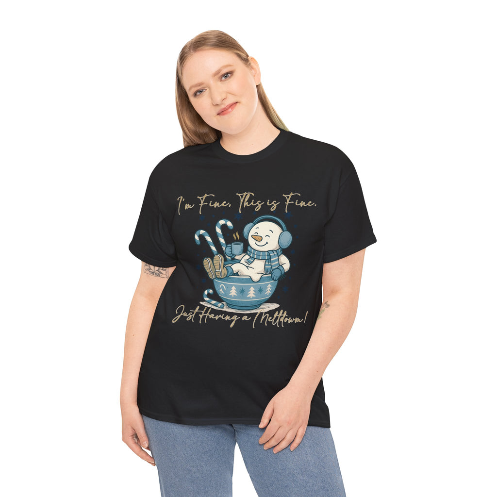 Snowman Hot Cocoa Unisex Cotton Tee