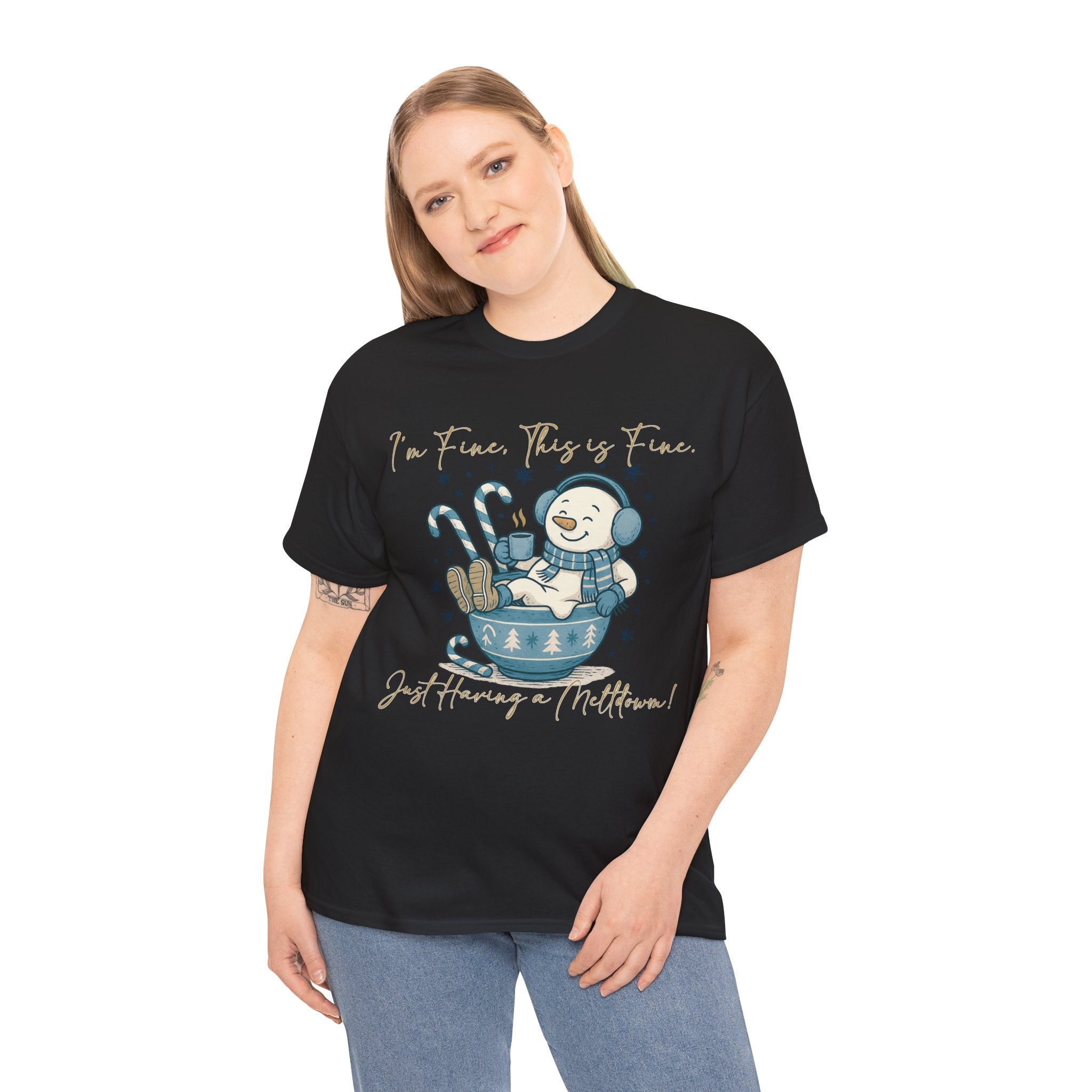 Snowman Hot Cocoa Unisex Cotton Tee