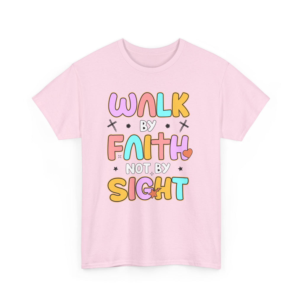 Walk by Faith Not by Sight T-Shirt — Pastel Christian Faith Unisex Cotton Tee