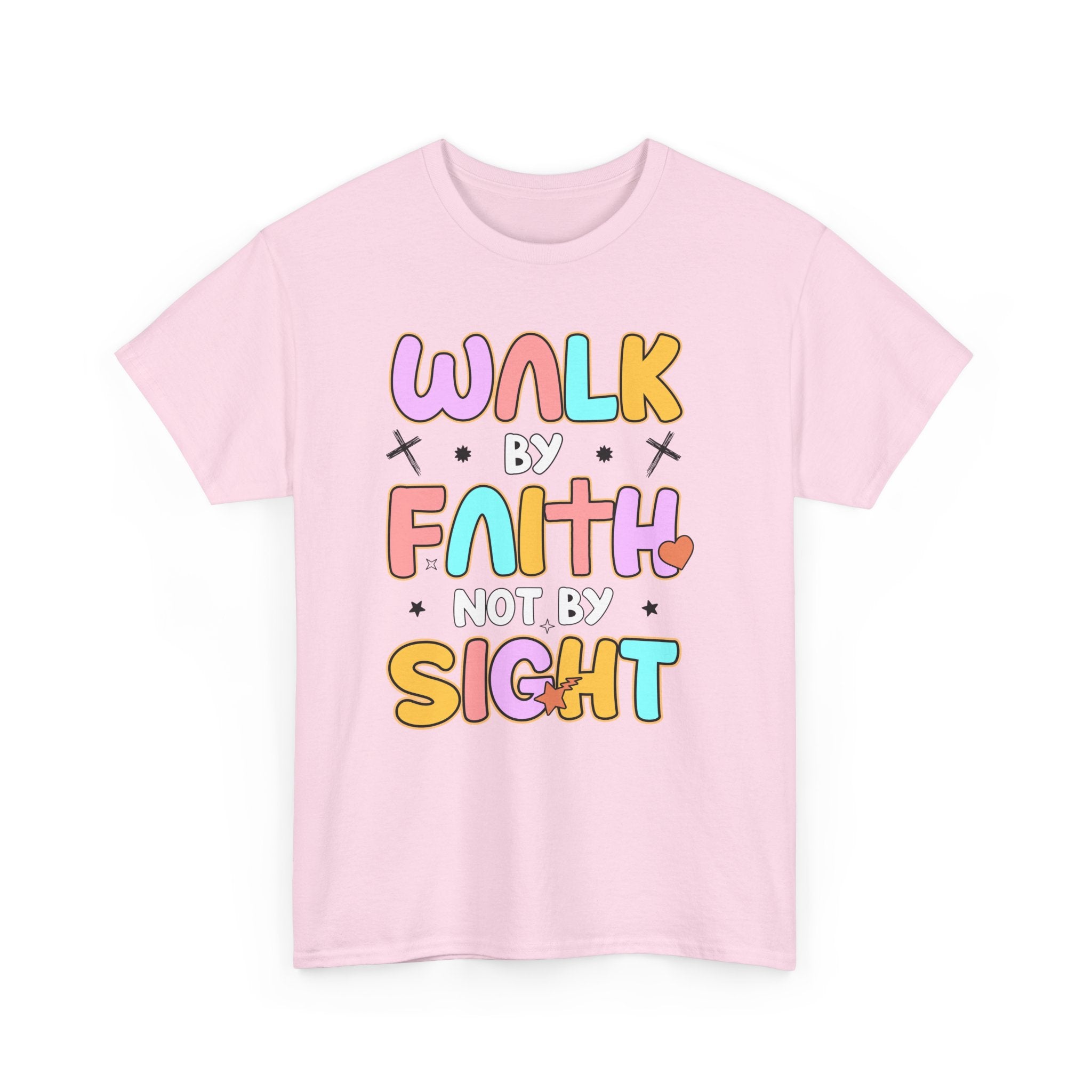 Walk by Faith Not by Sight T-Shirt — Pastel Christian Faith Unisex Cotton Tee