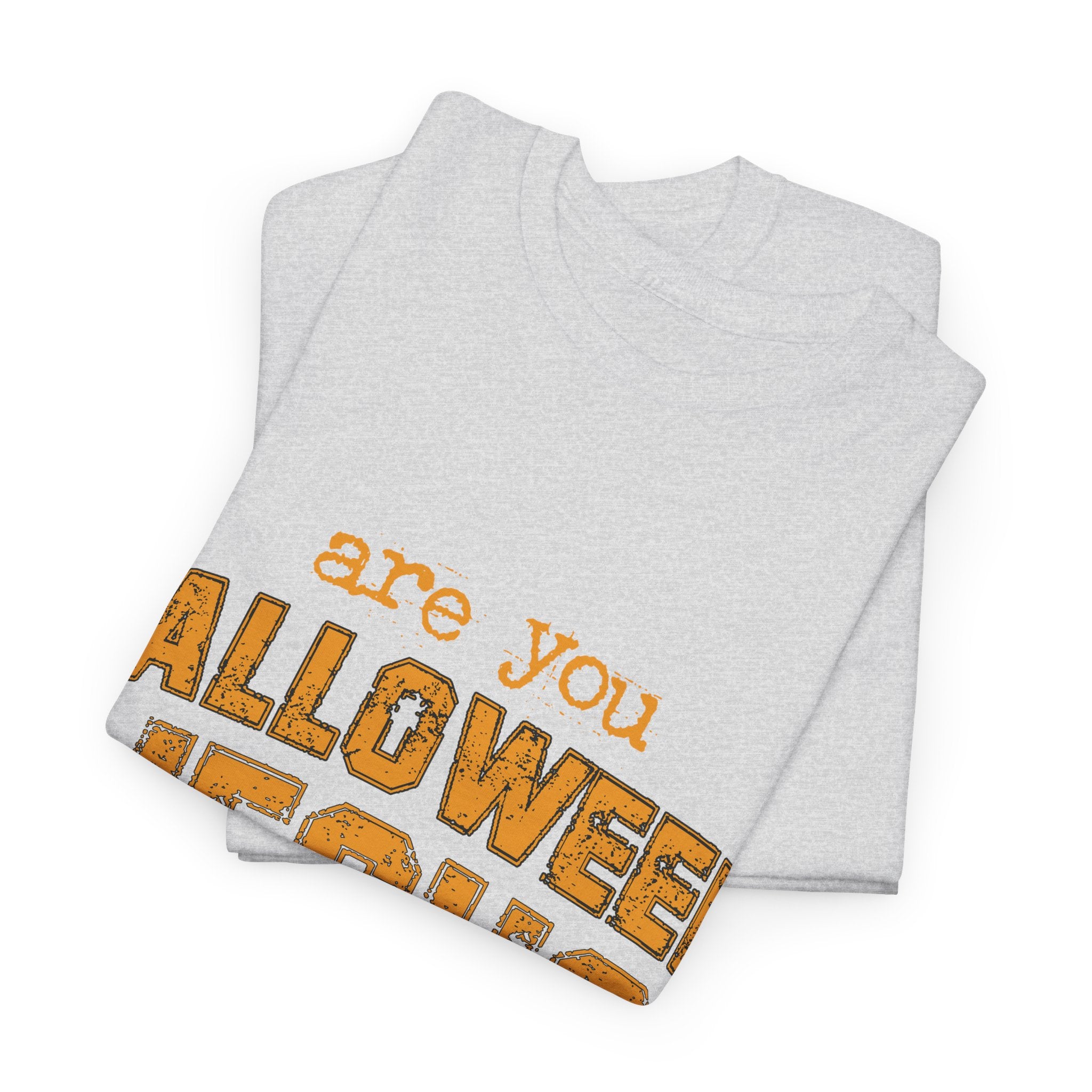 Christian Halloween T-Shirt — “Are You Falloween Jesus? Matthew 4:19” Distressed Pumpkin Design. Unisex Cotton Tee
