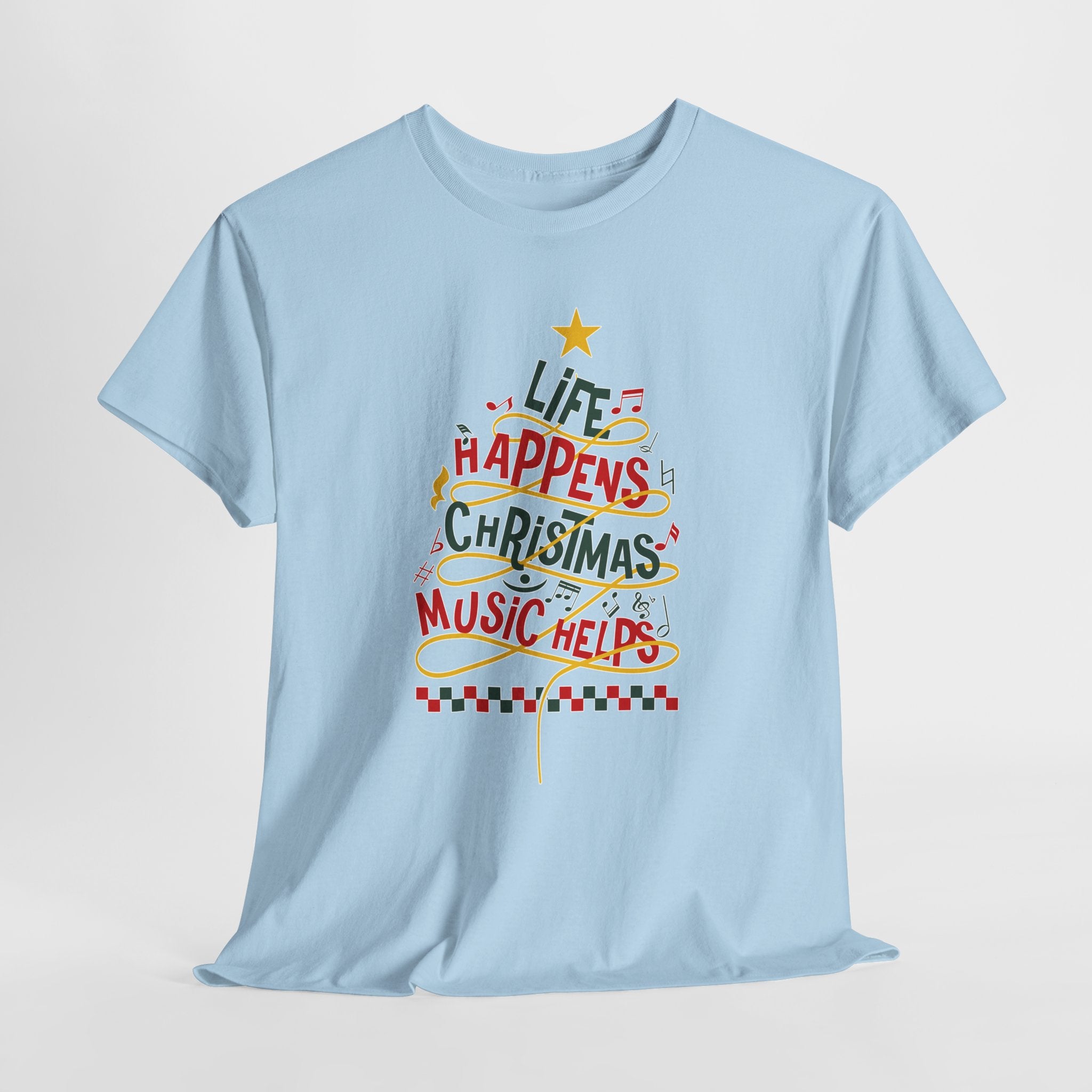 Christmas Tree Words Music Unisex Cotton Tee