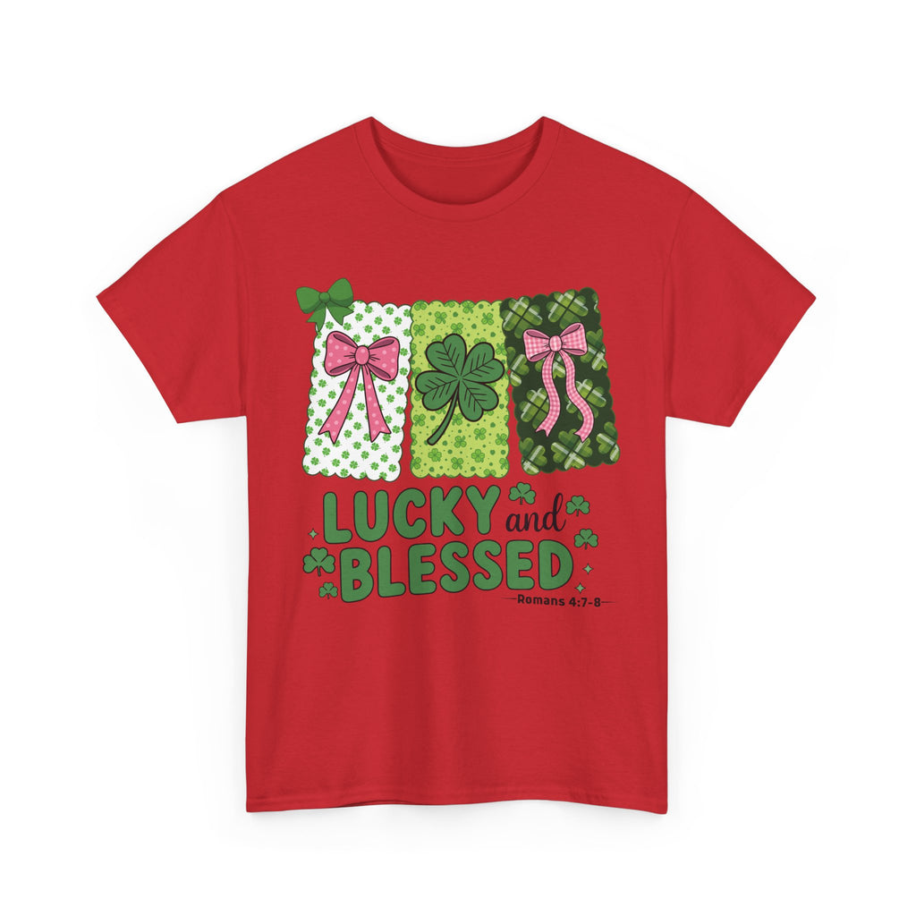Lucky and Blessed Clover Unisex Cotton Tee