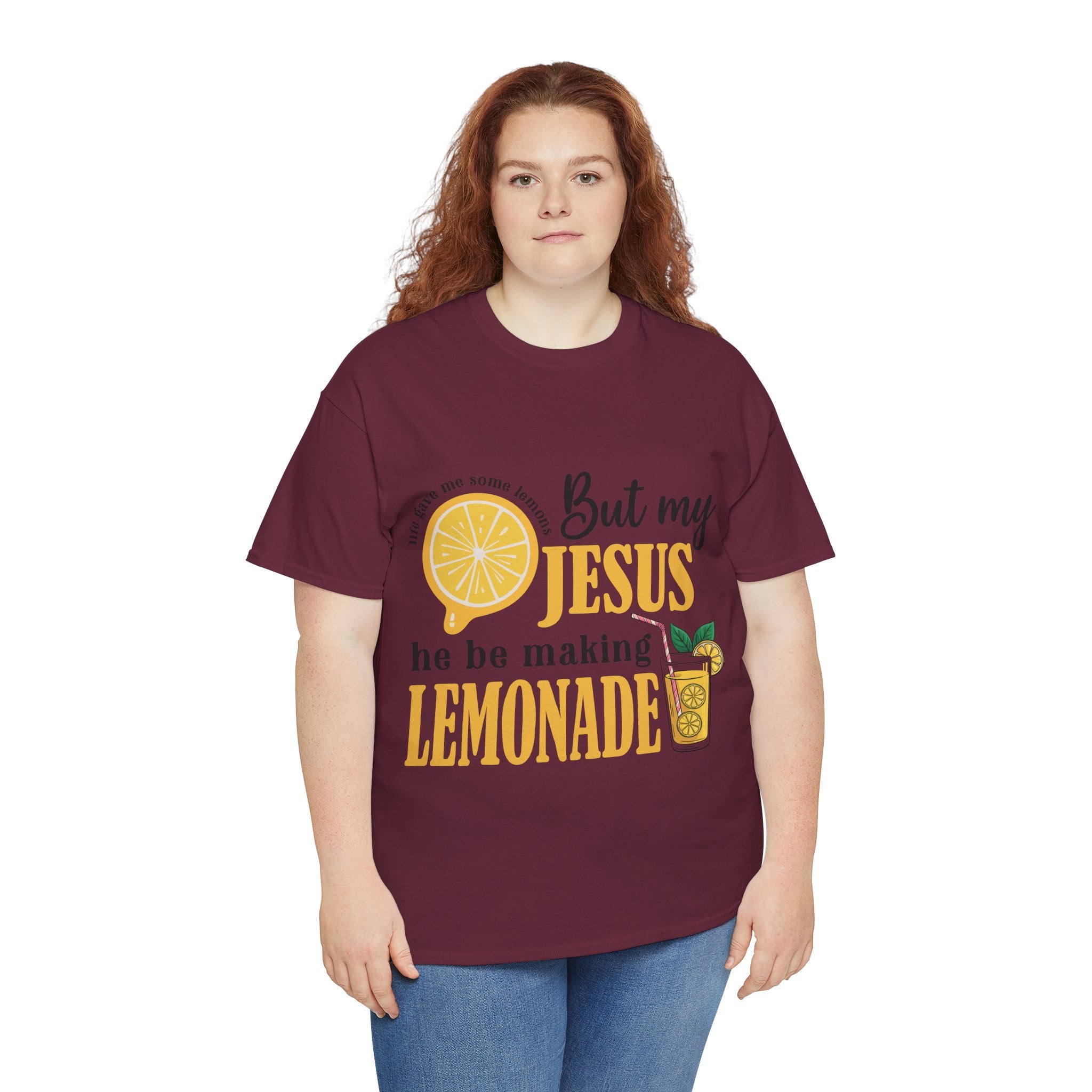 Jesus Lemonade Tee — Lemon Slice & Glass Graphic Christian Unisex Cotton T-Shirt