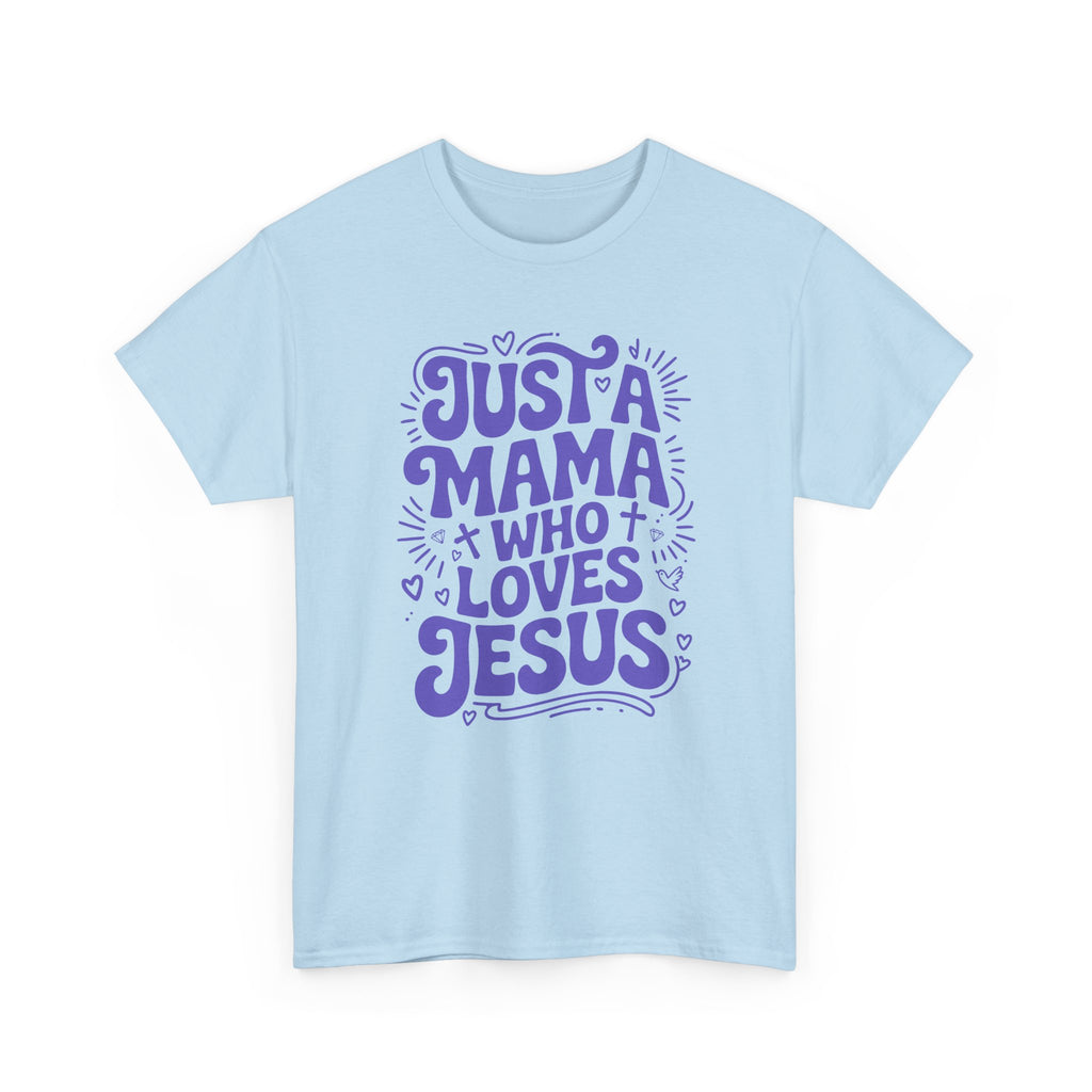 Mama Who Loves Jesus T-Shirt — Bright Green Bubbly Faith Unisex Cotton Tee