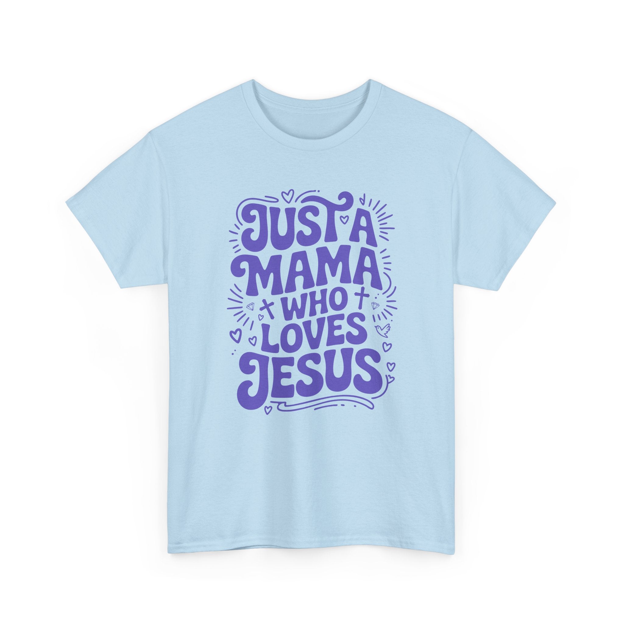Mama Who Loves Jesus T-Shirt — Bright Green Bubbly Faith Unisex Cotton Tee