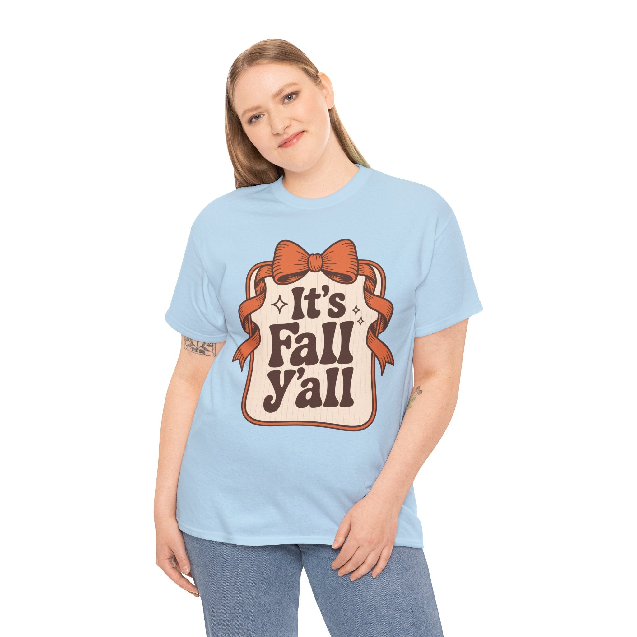 It’s Fall Y’all Autumn Ribbon Unisex Cotton Tee
