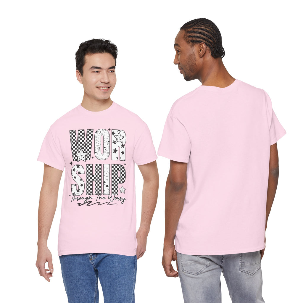 WORSHIP Through The Worry Checkerboard Unisex Cotton Tee