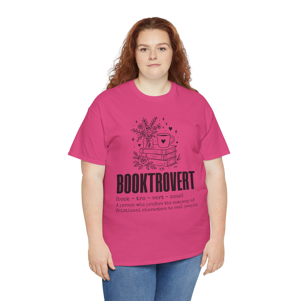 Booktrovert Graphic Tee — "Booktrovert" Definition, Books & Coffee Design Unisex Cotton Tee