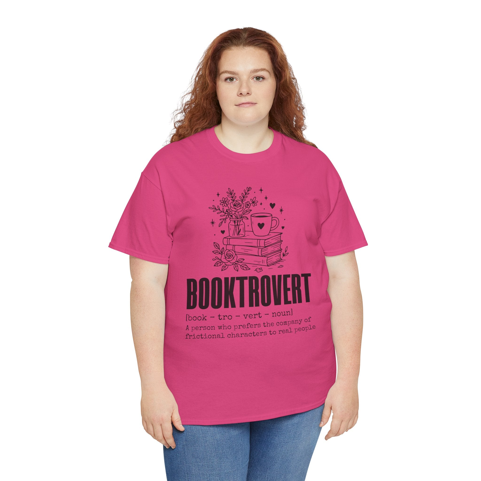 Booktrovert Graphic Tee — "Booktrovert" Definition, Books & Coffee Design Unisex Cotton Tee