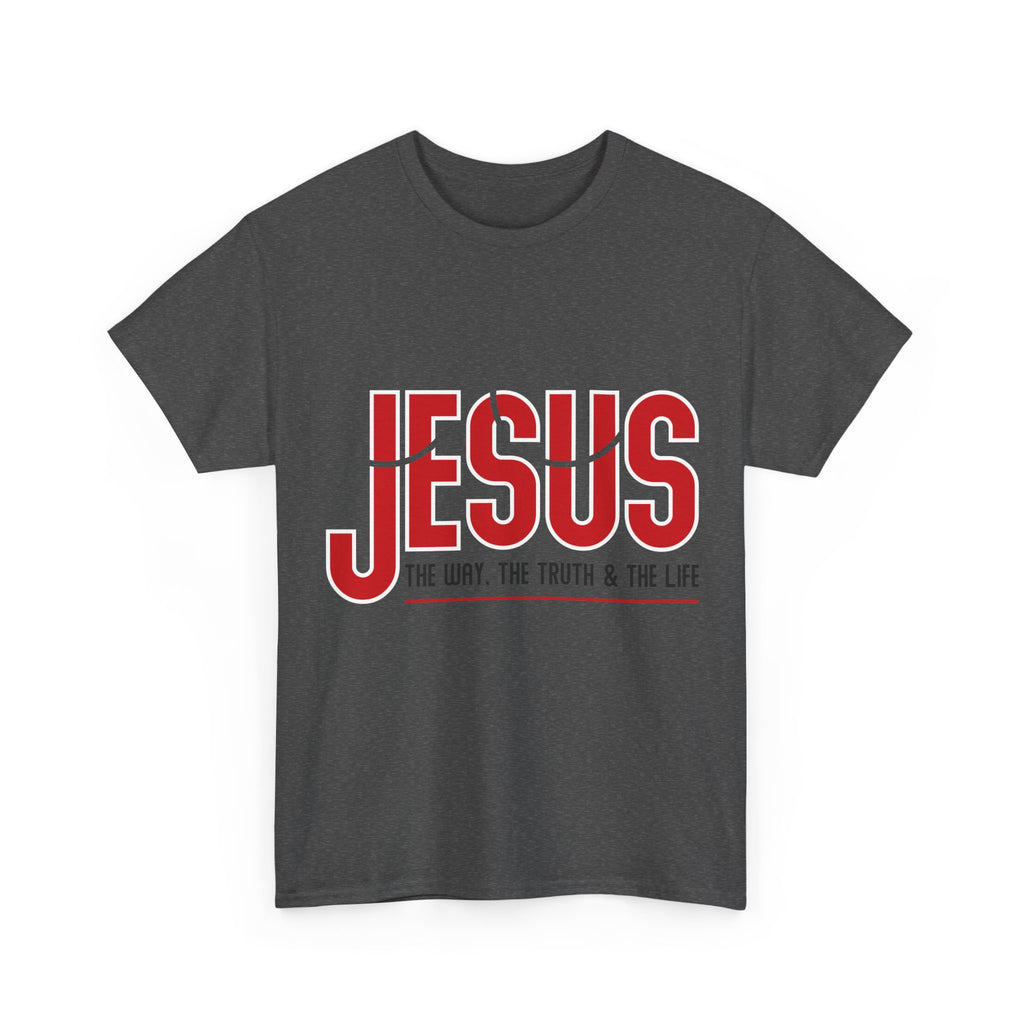 Jesus The Way The Truth & The Life T-Shirt — Bold Red Christian Unisex Cotton Tee