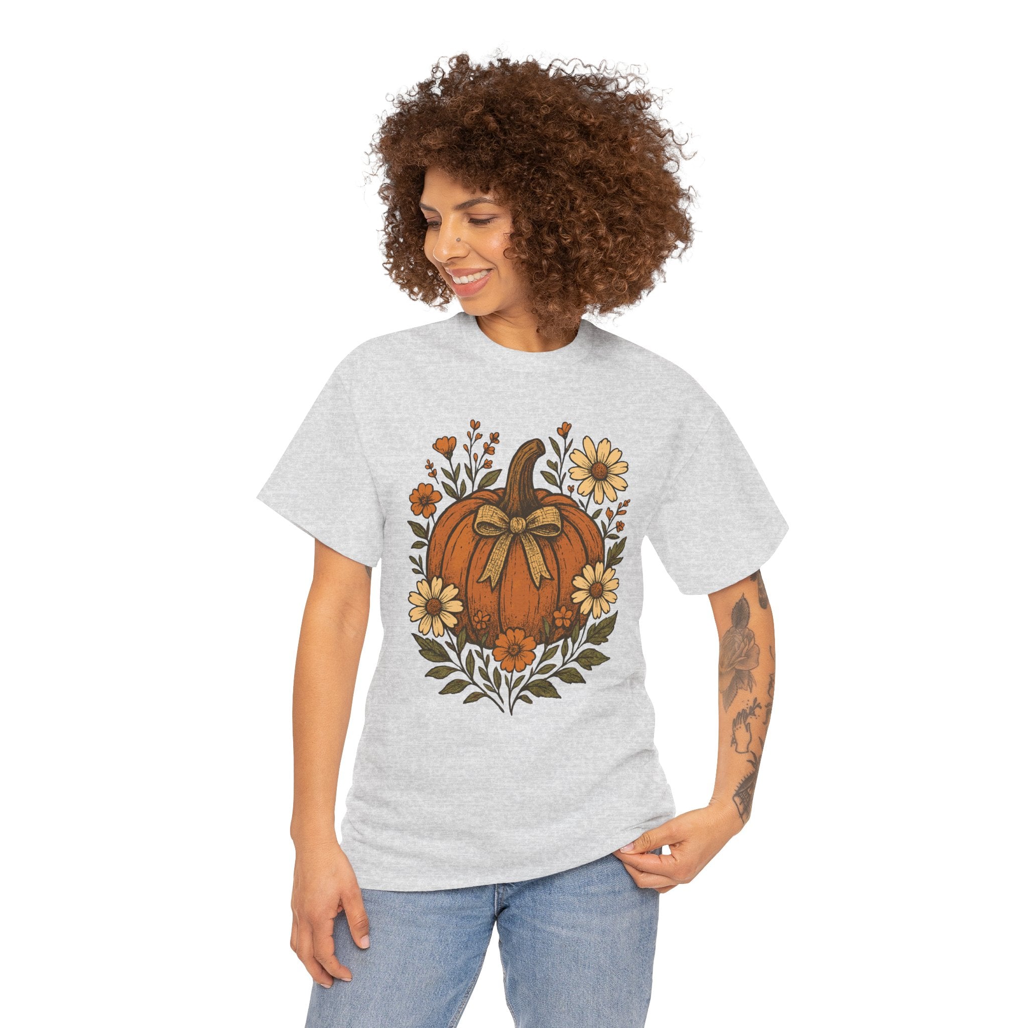 Pumpkin Daisy Unisex Cotton Tee