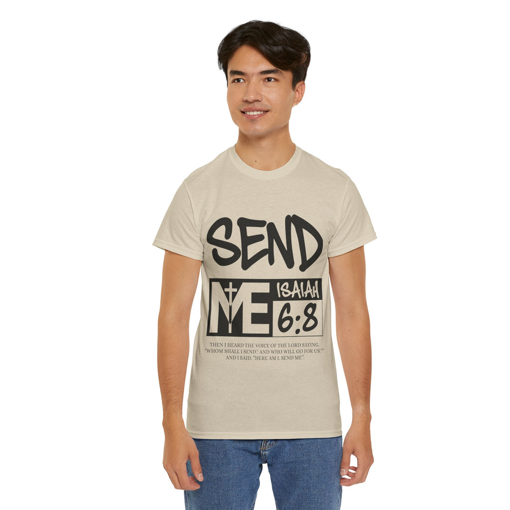 Send Me Isaiah 6:8 Christian T-Shirt — Cross Faith Unisex Cotton Tee