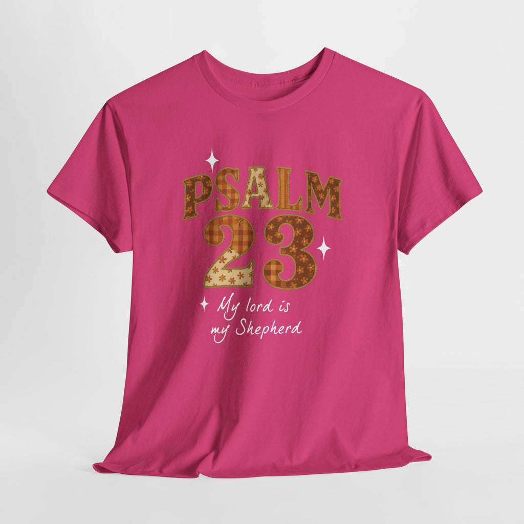 Psalm 23 Floral Tee — “My Lord Is My Shepherd” Stitched-Text Unisex Cotton Tee