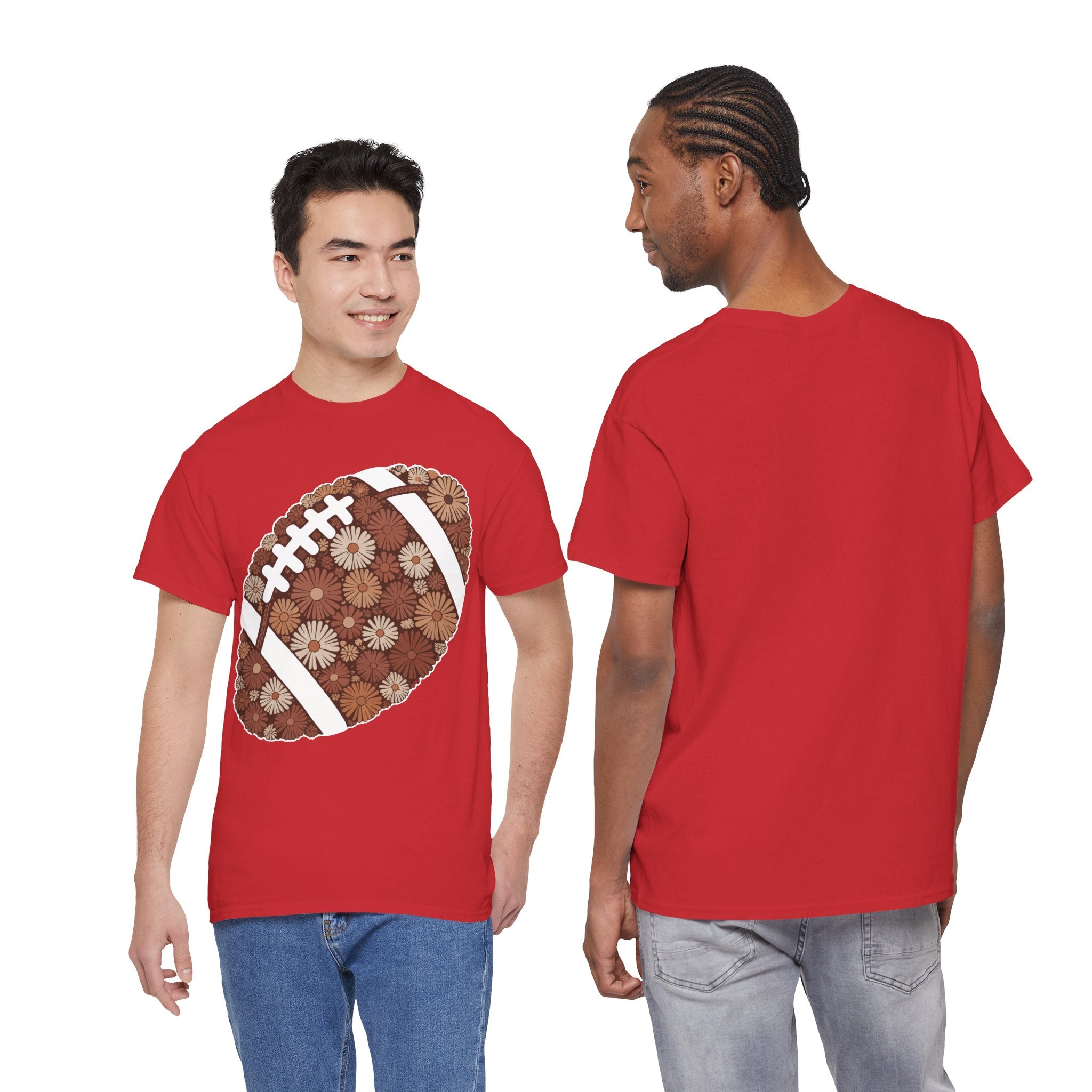 Game Day Touch Down Football Tee — Helmets, Flags & Cheer Icons Unisex Cotton Tee