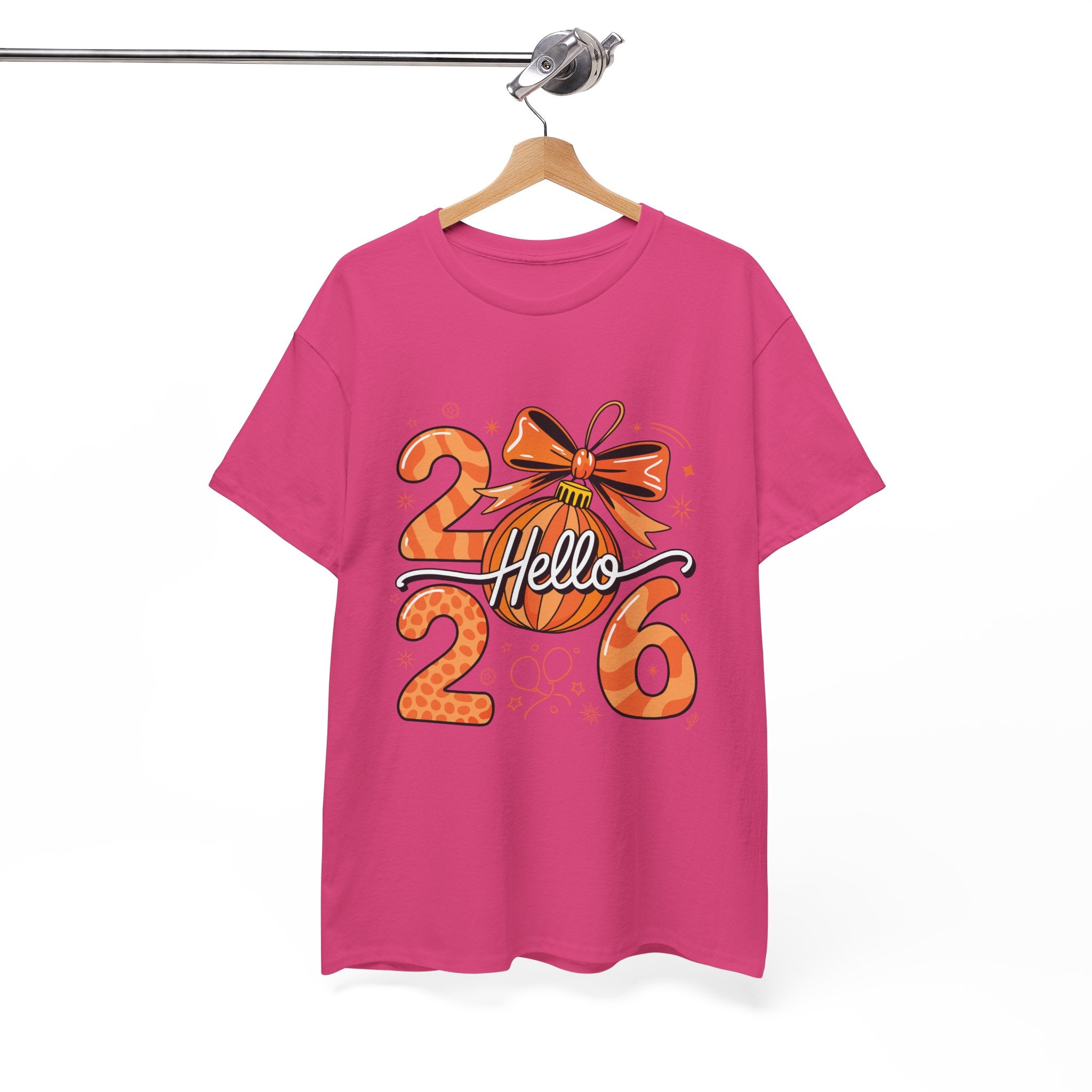 Hello 2026 Christmas Ornament Tee — Festive Orange Holiday Unisex Cotton T-Shirt