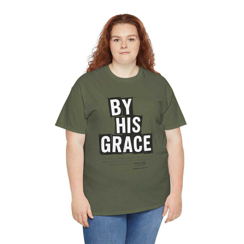 By His Grace tee — Minimalist Faith Christian Unisex Cotton T-Shirt