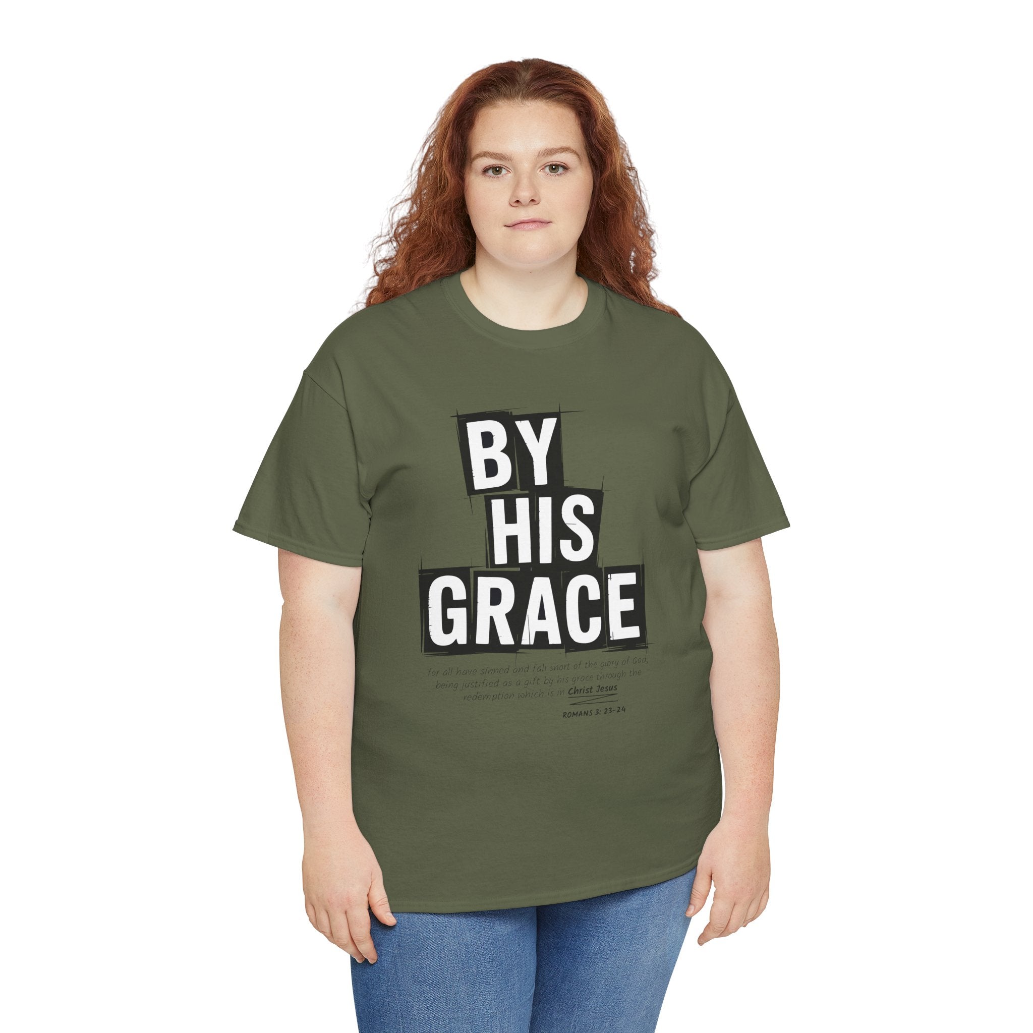 By His Grace tee — Minimalist Faith Christian Unisex Cotton T-Shirt