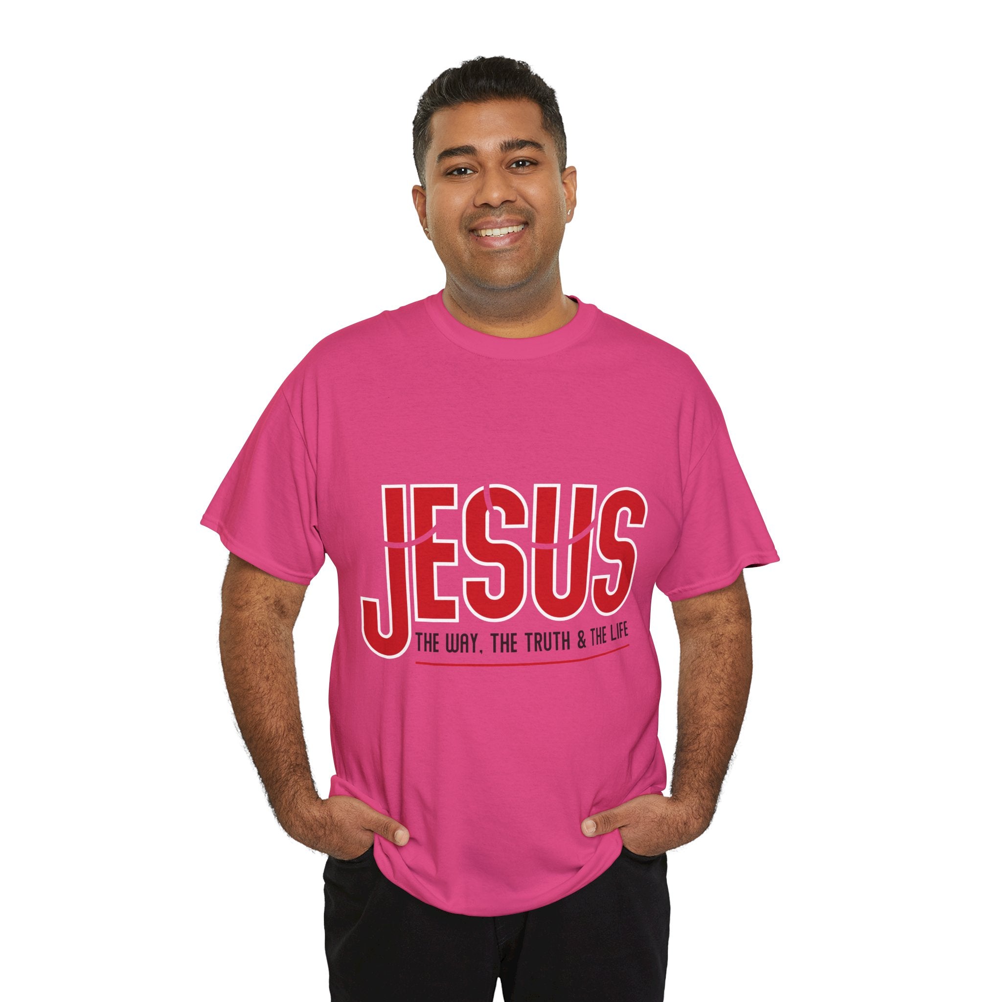 Jesus The Way The Truth & The Life T-Shirt — Bold Red Christian Unisex Cotton Tee