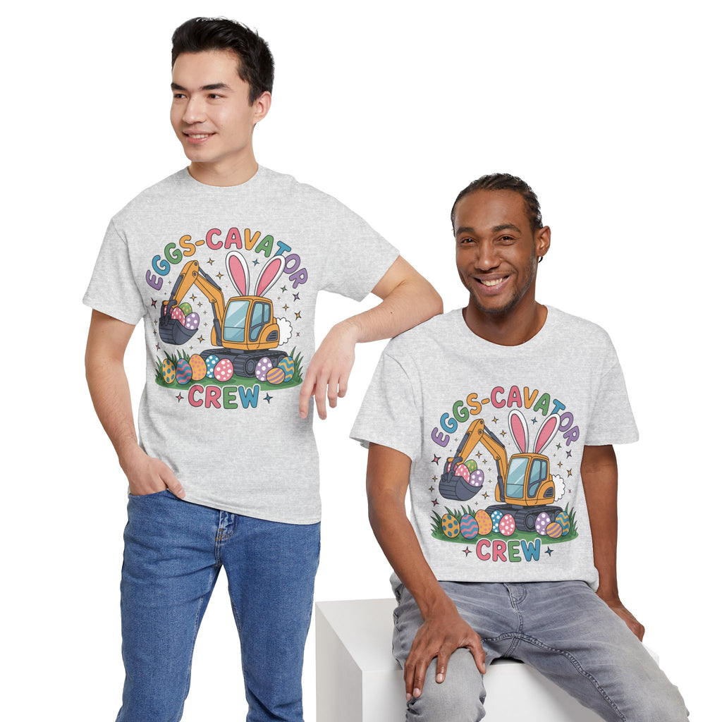 Easter 'Eggs-cavator Crew' Kids Tee — Excavator Bunny & Eggs Unisex Cotton Tee