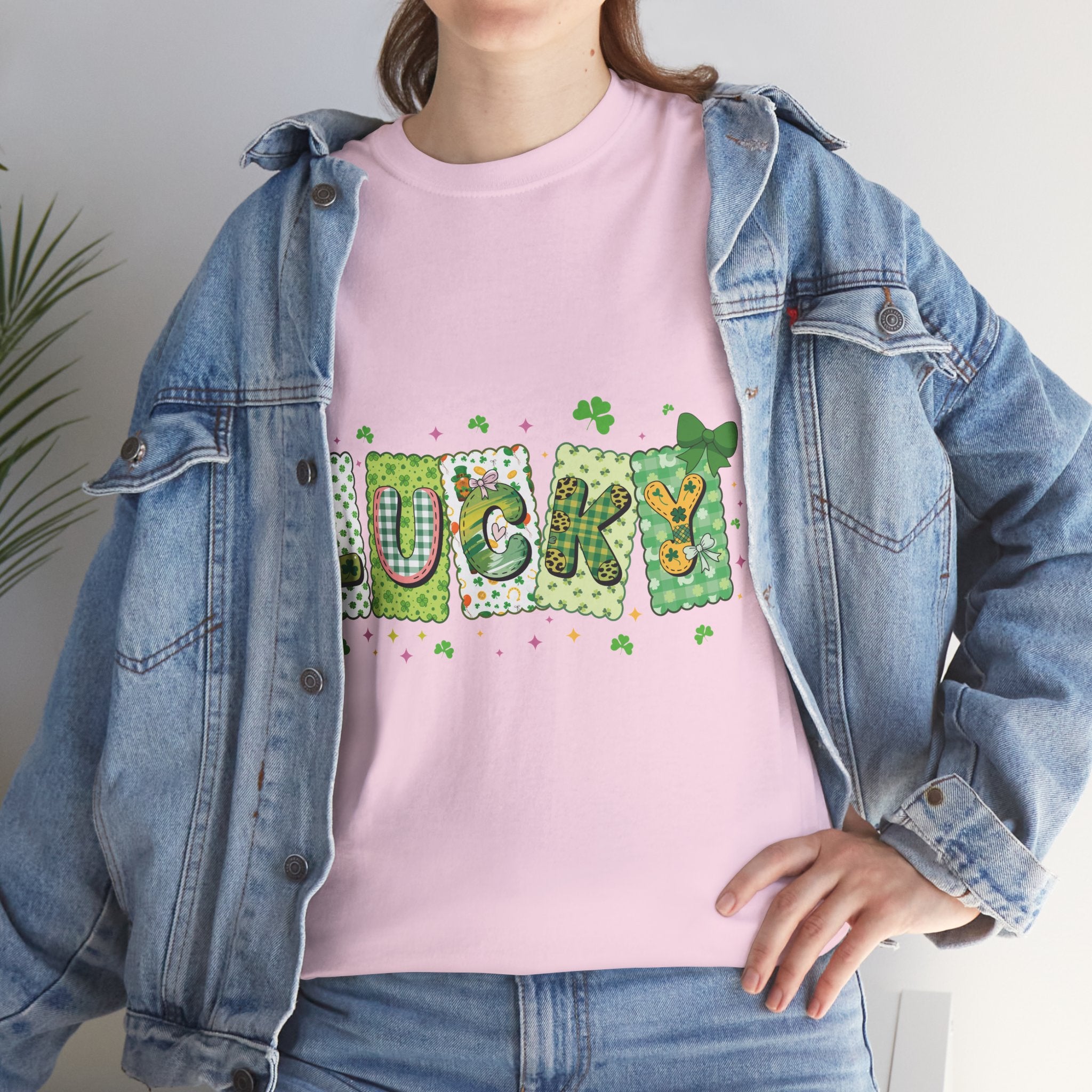 Lucky Patchwork Plaid Clover Tee — St. Patrick’s Day Unisex Cotton T-Shirt
