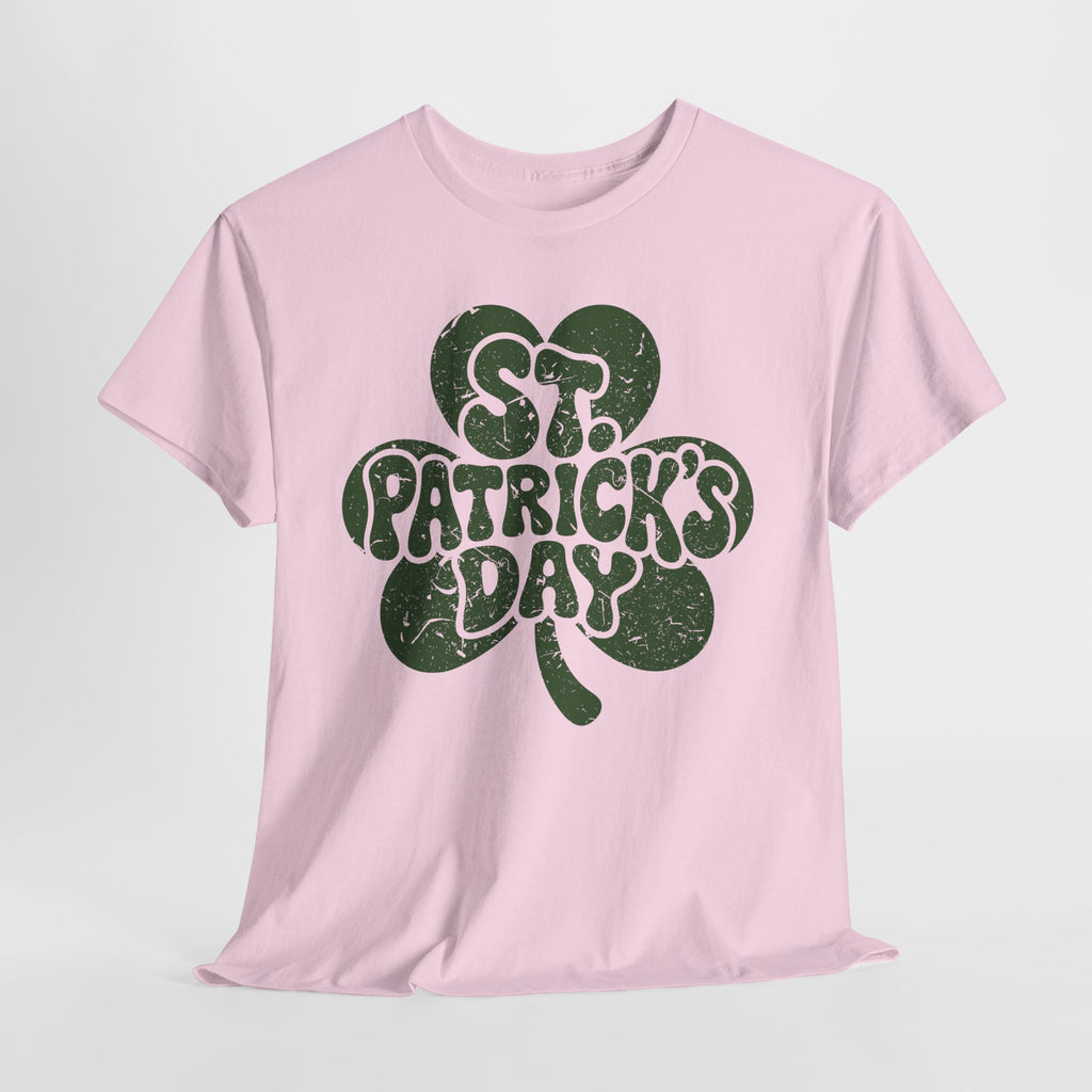 St. Patrick's Day Shamrock Tee — Retro Bubble Lettering Unisex Cotton Tee