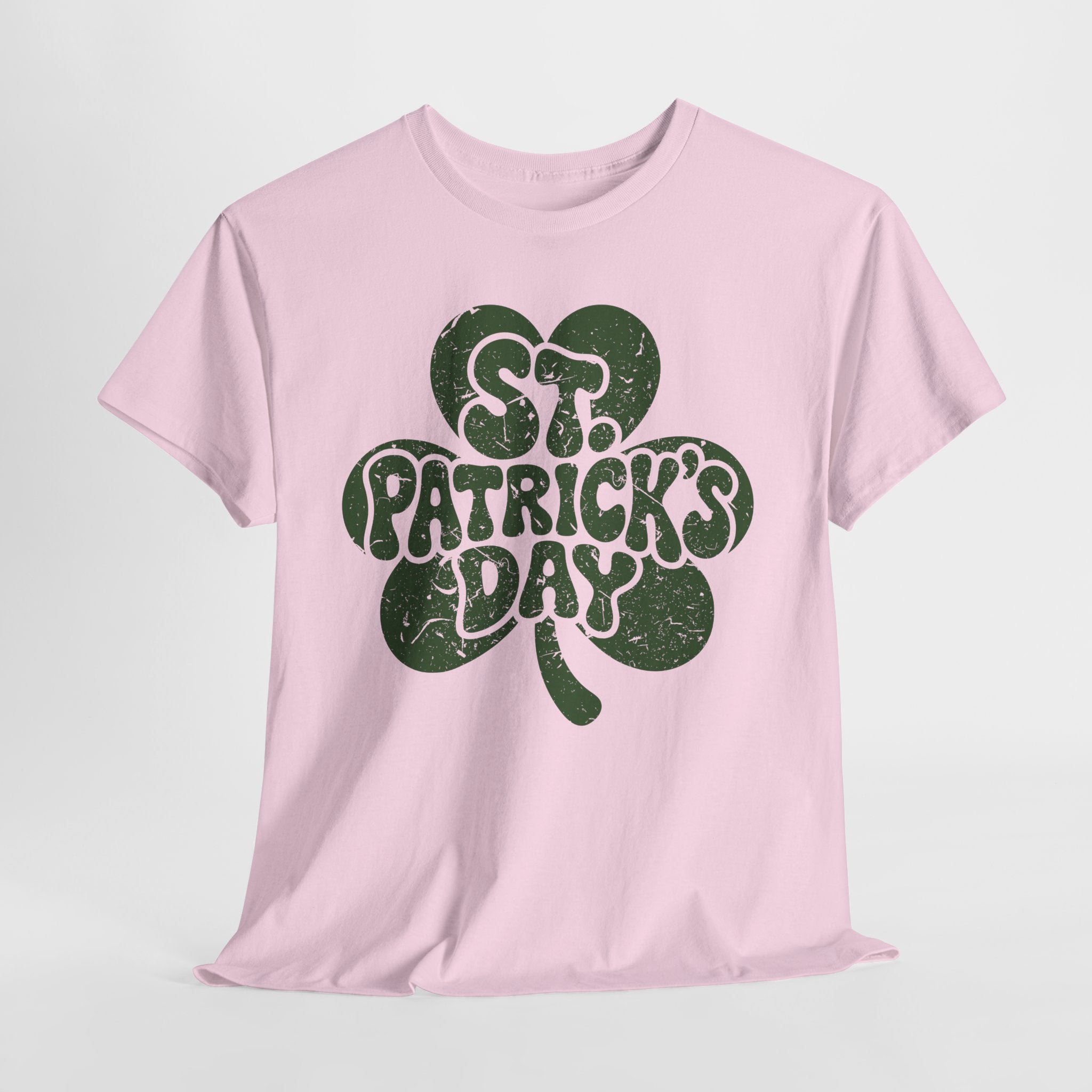 St. Patrick's Day Shamrock Tee — Retro Bubble Lettering Unisex Cotton Tee