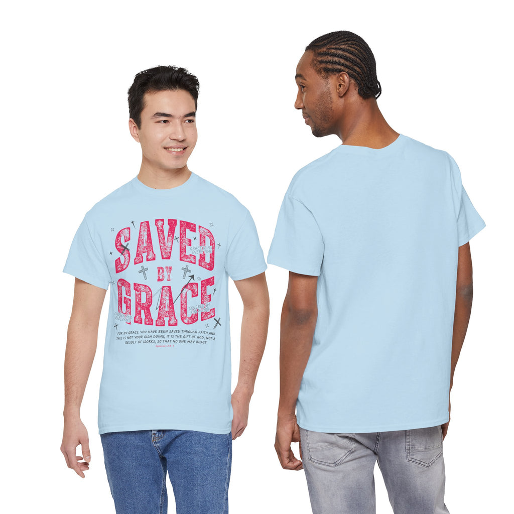 Saved by Grace Ephesians 2:8-9 Unisex Cotton T-Shirt