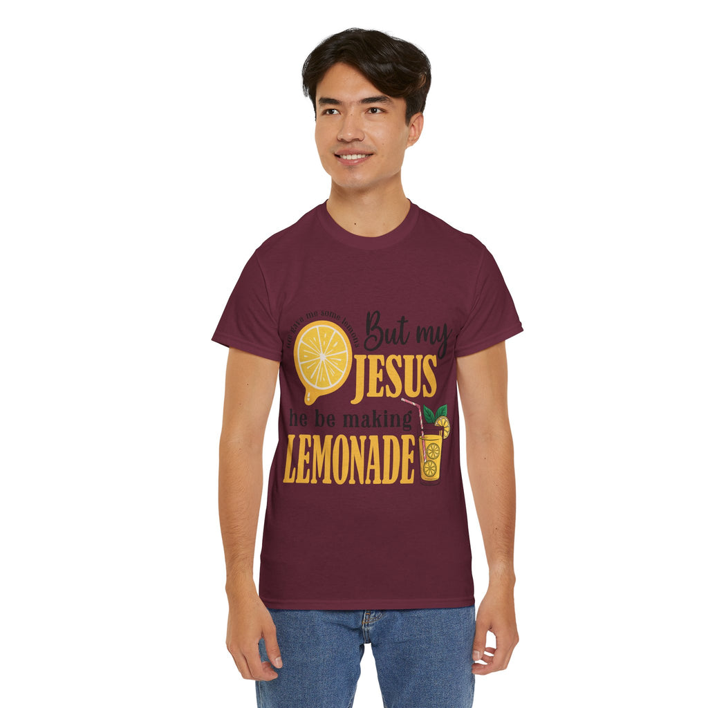 Jesus Lemonade Tee — Lemon Slice & Glass Graphic Christian Unisex Cotton T-Shirt