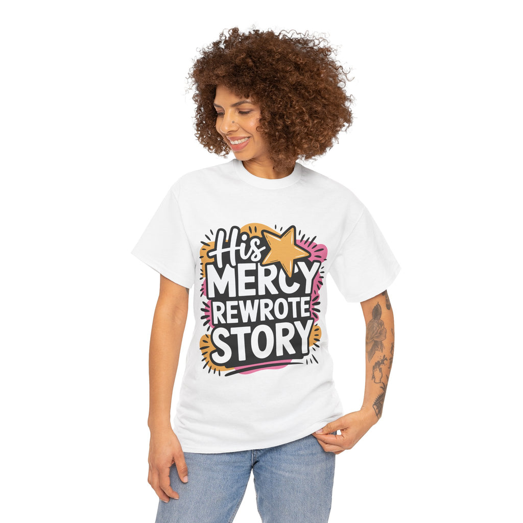 His Mercy Rewrote My Story Tee — Retro Christian Graphic T-Shirt