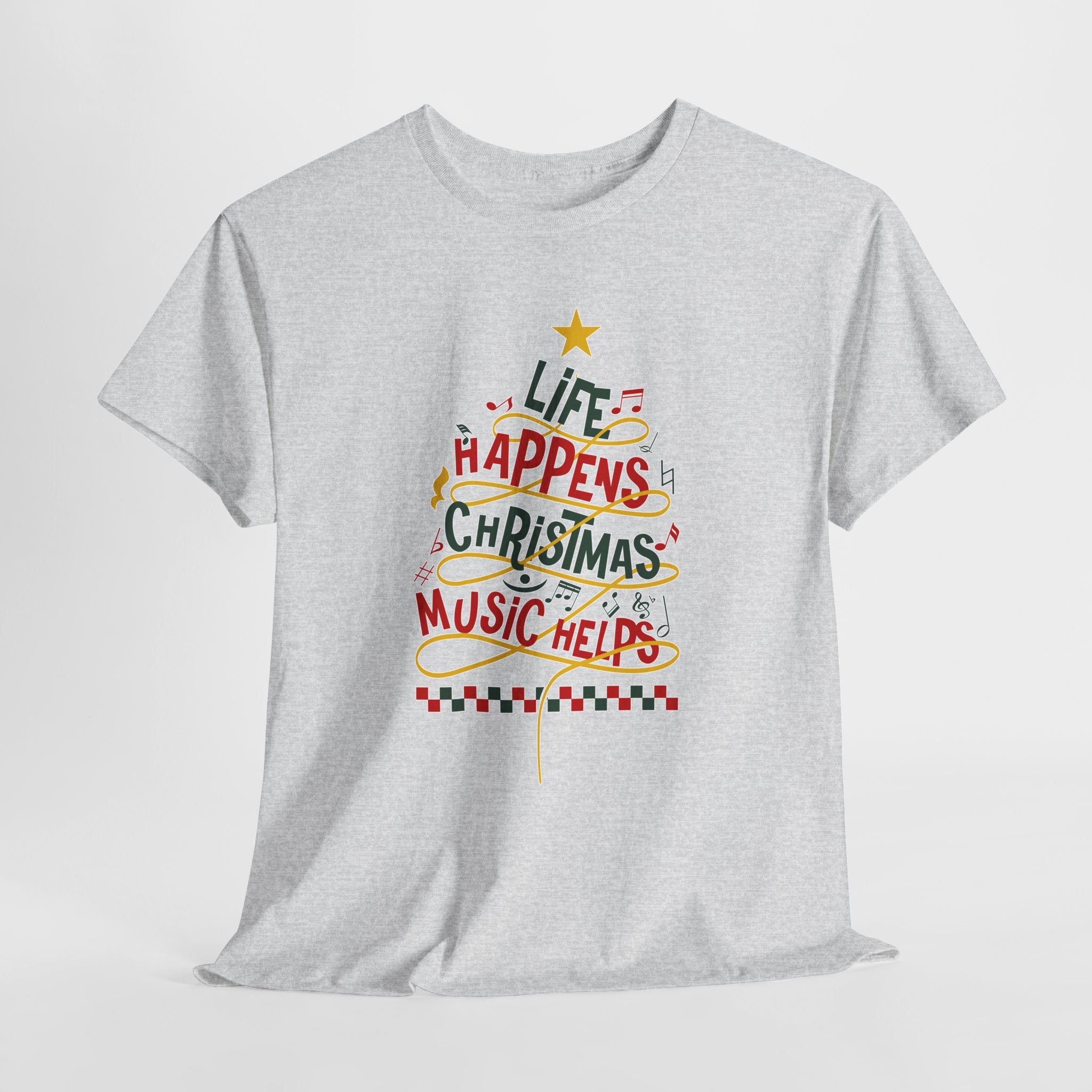 Christmas Tree Words Music Unisex Cotton Tee