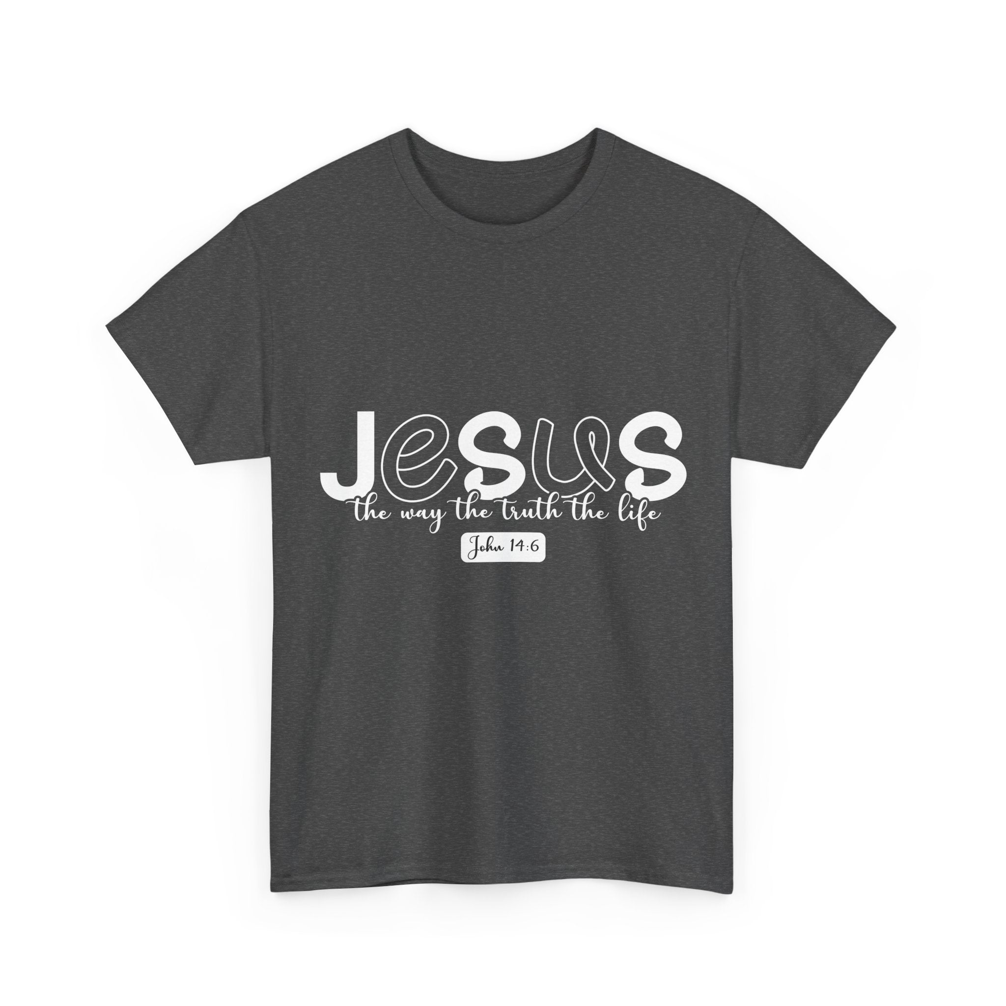 John 14:6 Christian Tee — Minimalist Script Faith T-Shirt