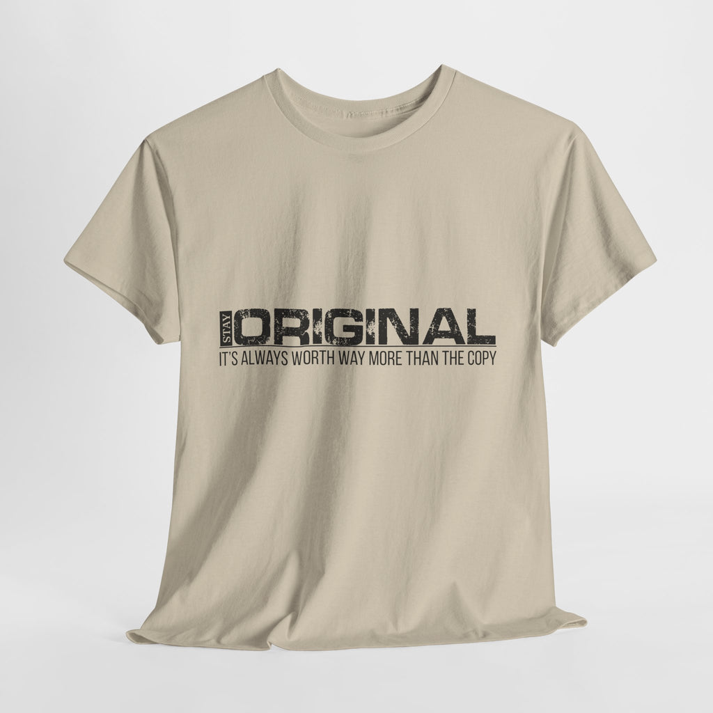 STAY SILENT Minimalist Tee — Vertical Text Black Unisex Cotton Tee