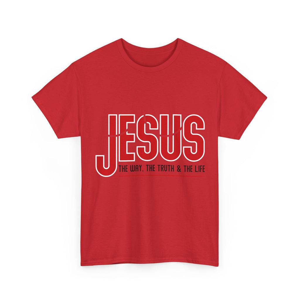 Jesus The Way The Truth & The Life T-Shirt — Bold Red Christian Unisex Cotton Tee