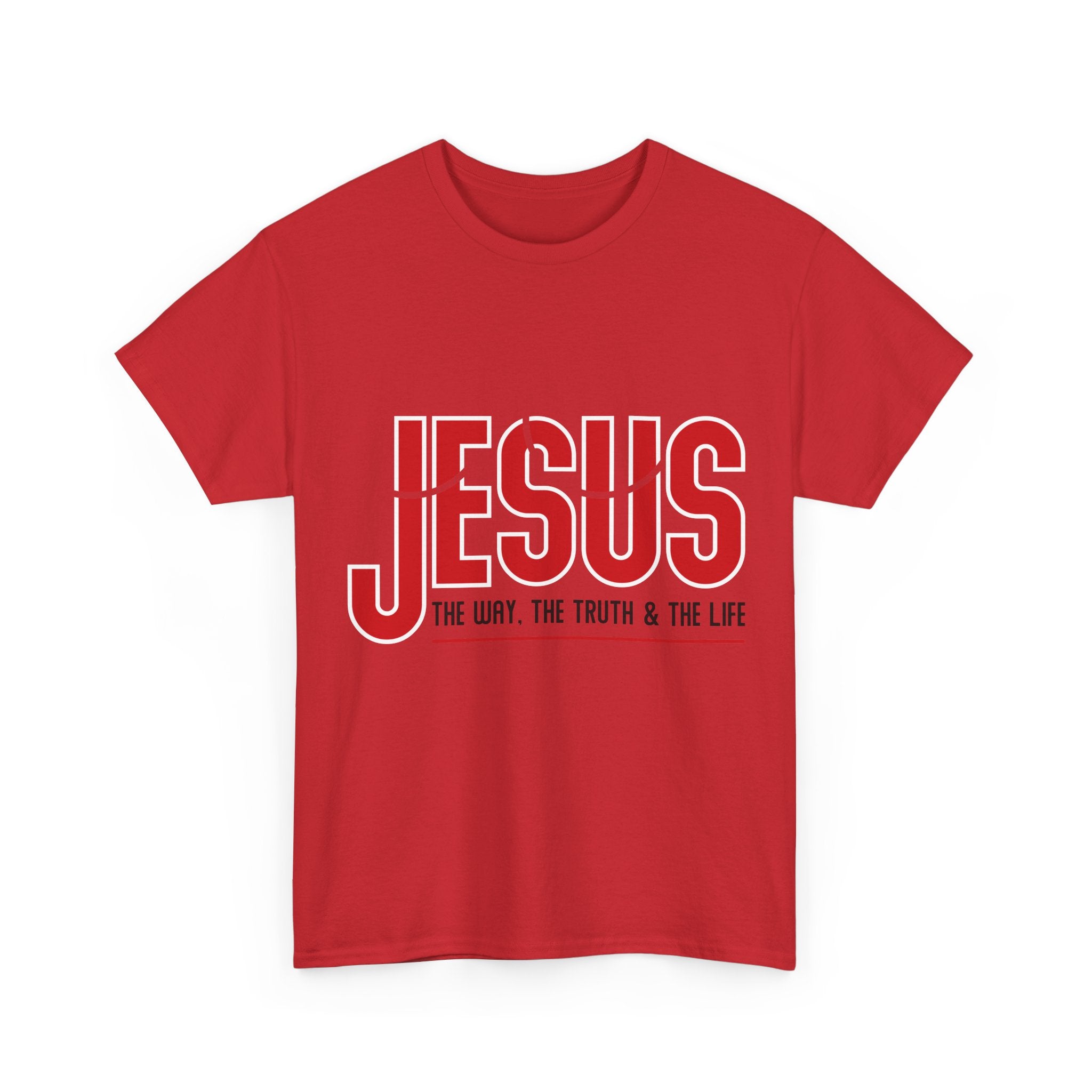 Jesus The Way The Truth & The Life T-Shirt — Bold Red Christian Unisex Cotton Tee