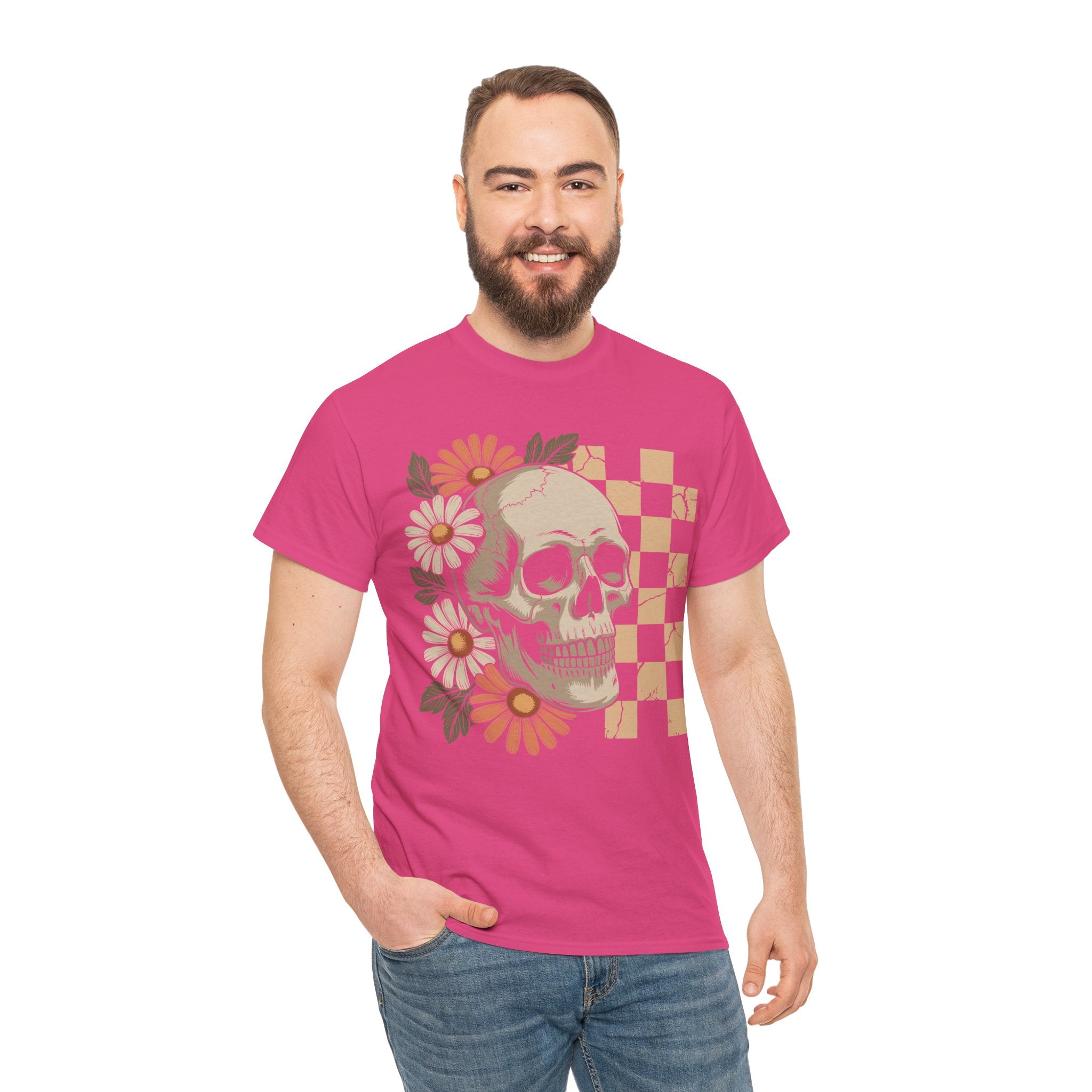 Skull Daisy Unisex Cotton Tshirt