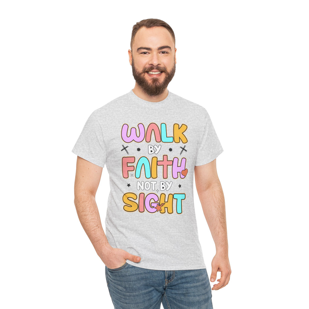 Walk by Faith Not by Sight T-Shirt — Pastel Christian Faith Unisex Cotton Tee