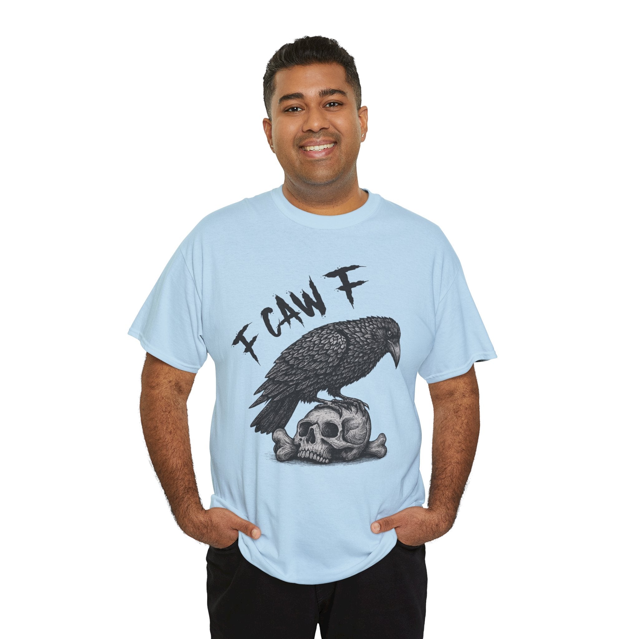 Gothic Crow & Skull T-Shirt — Dark Gothic Skull Unisex Cotton Tee