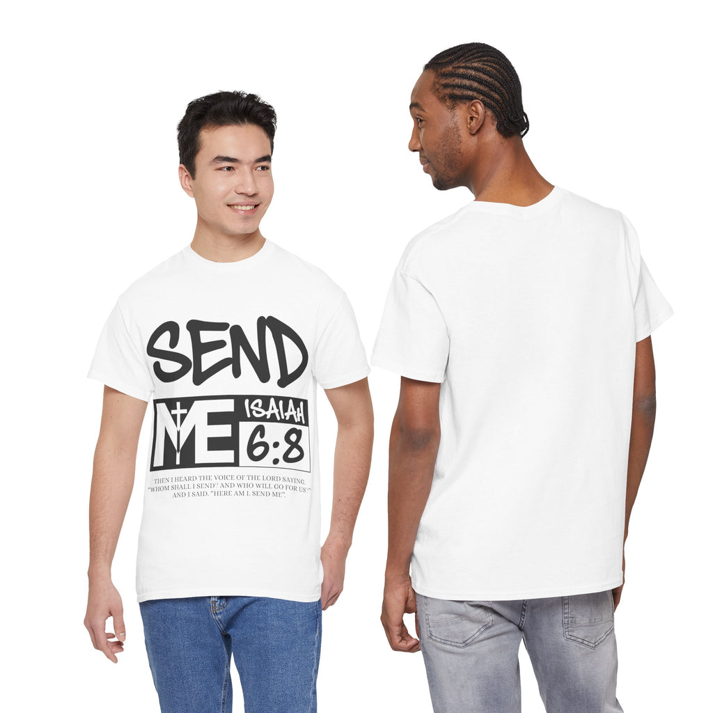 Send Me Isaiah 6:8 Christian T-Shirt — Cross Faith Unisex Cotton Tee