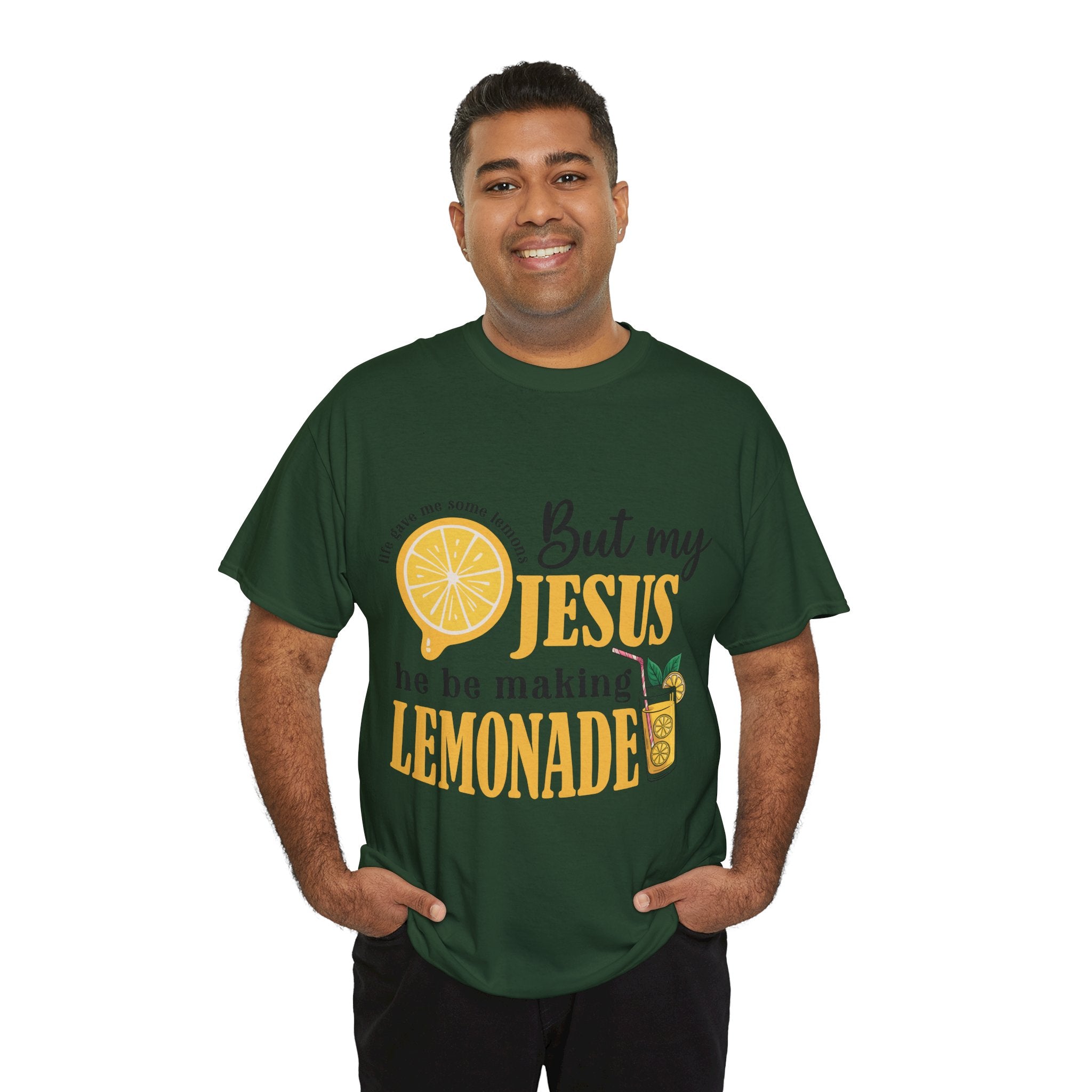 Jesus Lemonade Tee — Lemon Slice & Glass Graphic Christian Unisex Cotton T-Shirt