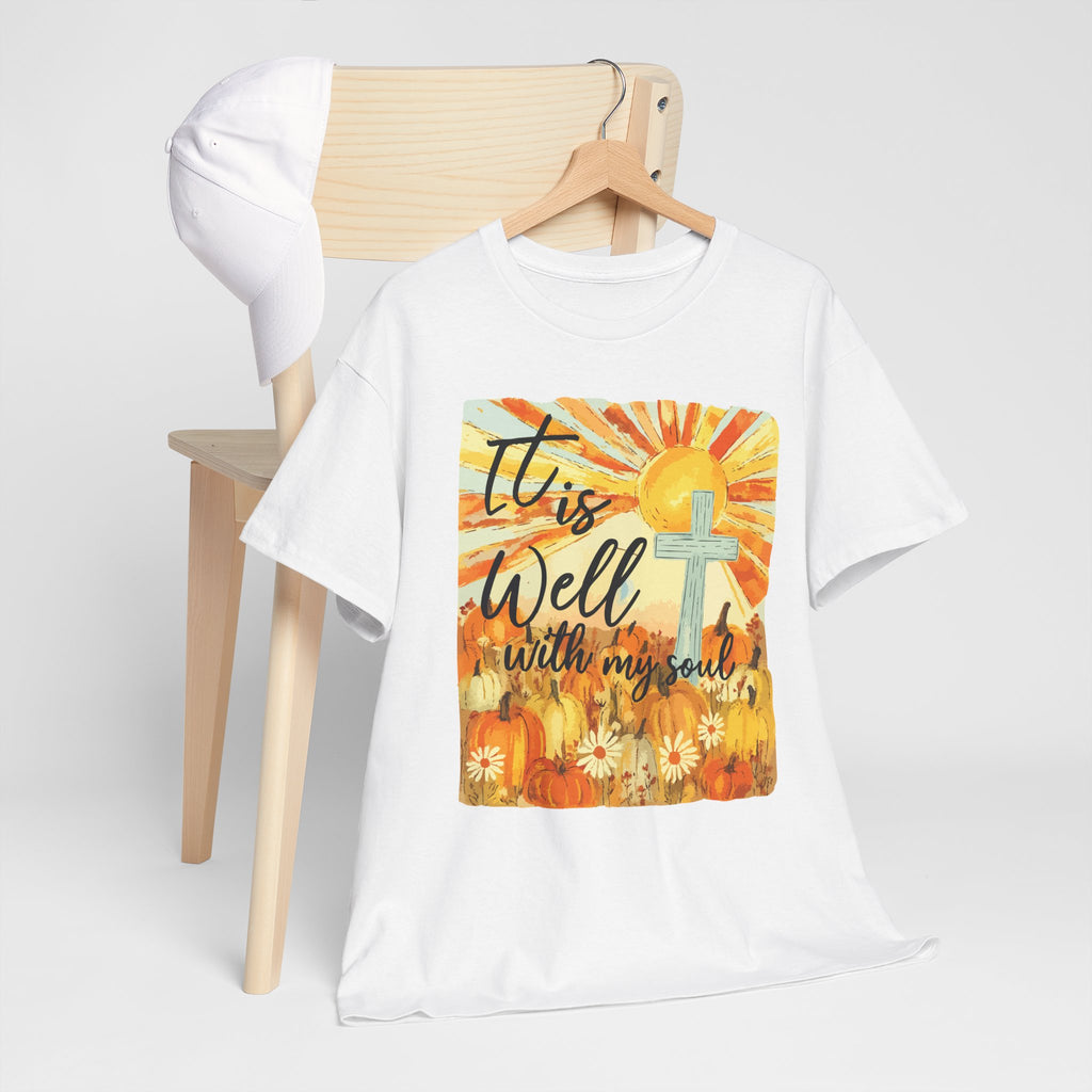 It Is Well With My Soul Pumpkin Sunrise Unisex Cotton T-Shirt