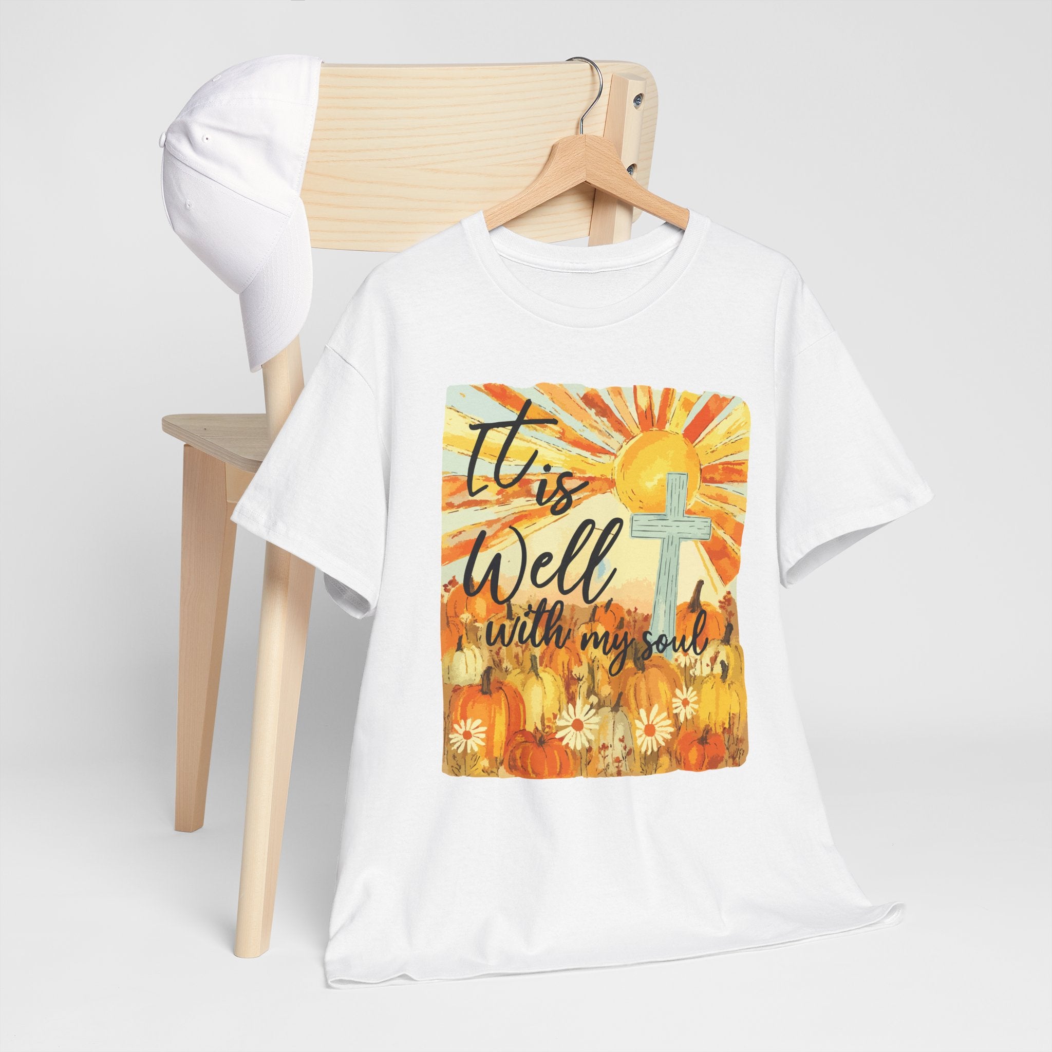 It Is Well With My Soul Pumpkin Sunrise Unisex Cotton T-Shirt