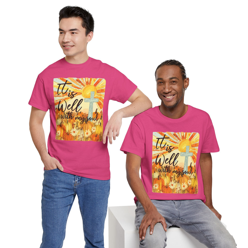 It Is Well With My Soul Pumpkin Sunrise Unisex Cotton T-Shirt