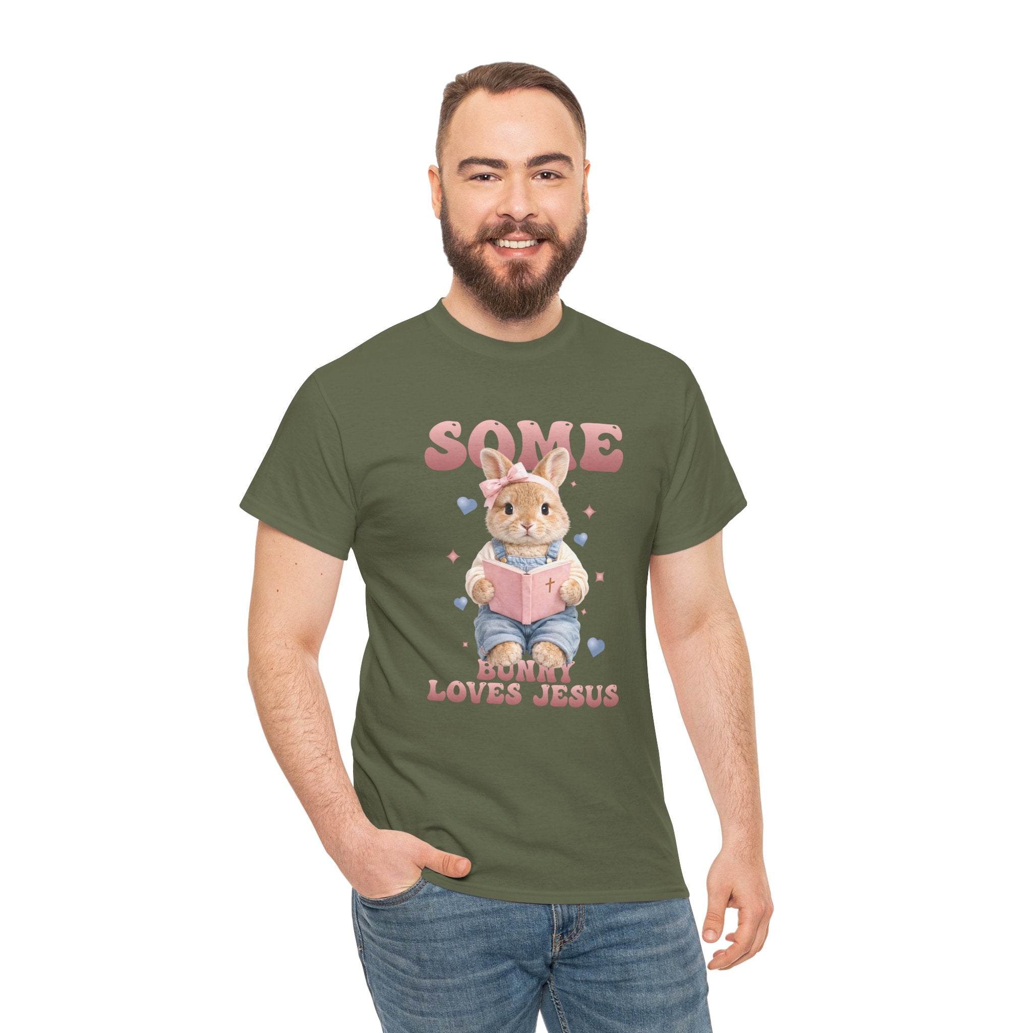 Some Bunny Loves Jesus Bunny Bible Unisex Cotton Tee